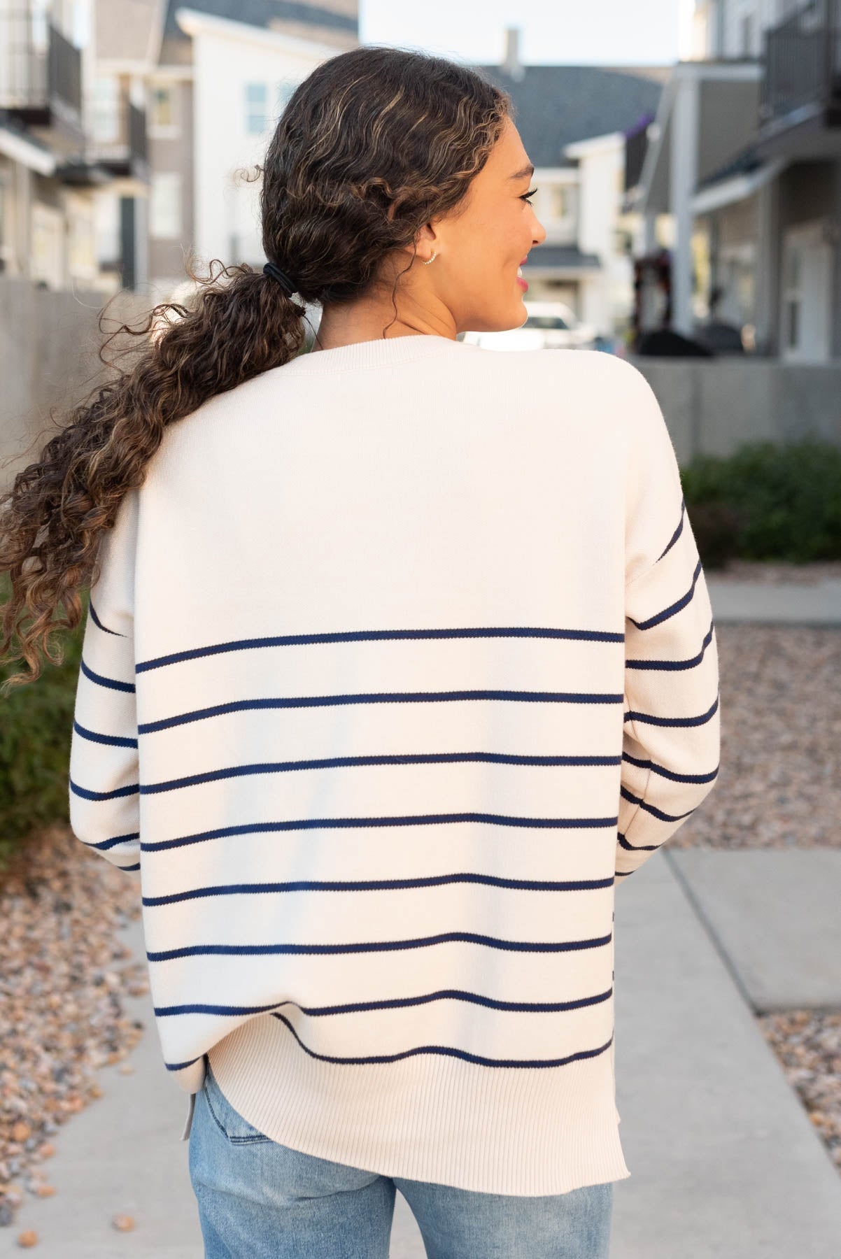 Hannah Navy Stripe Sweater