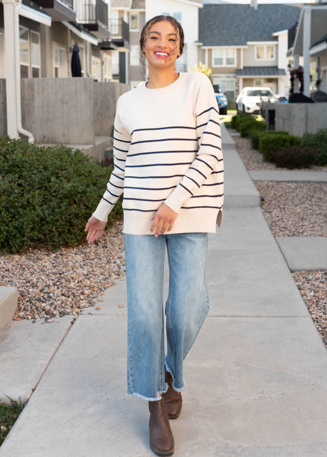 Hannah Navy Stripe Sweater