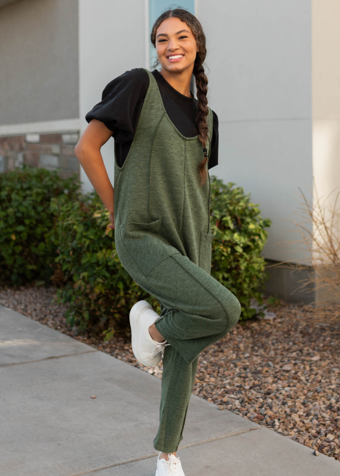 Harlee Olive Overalls