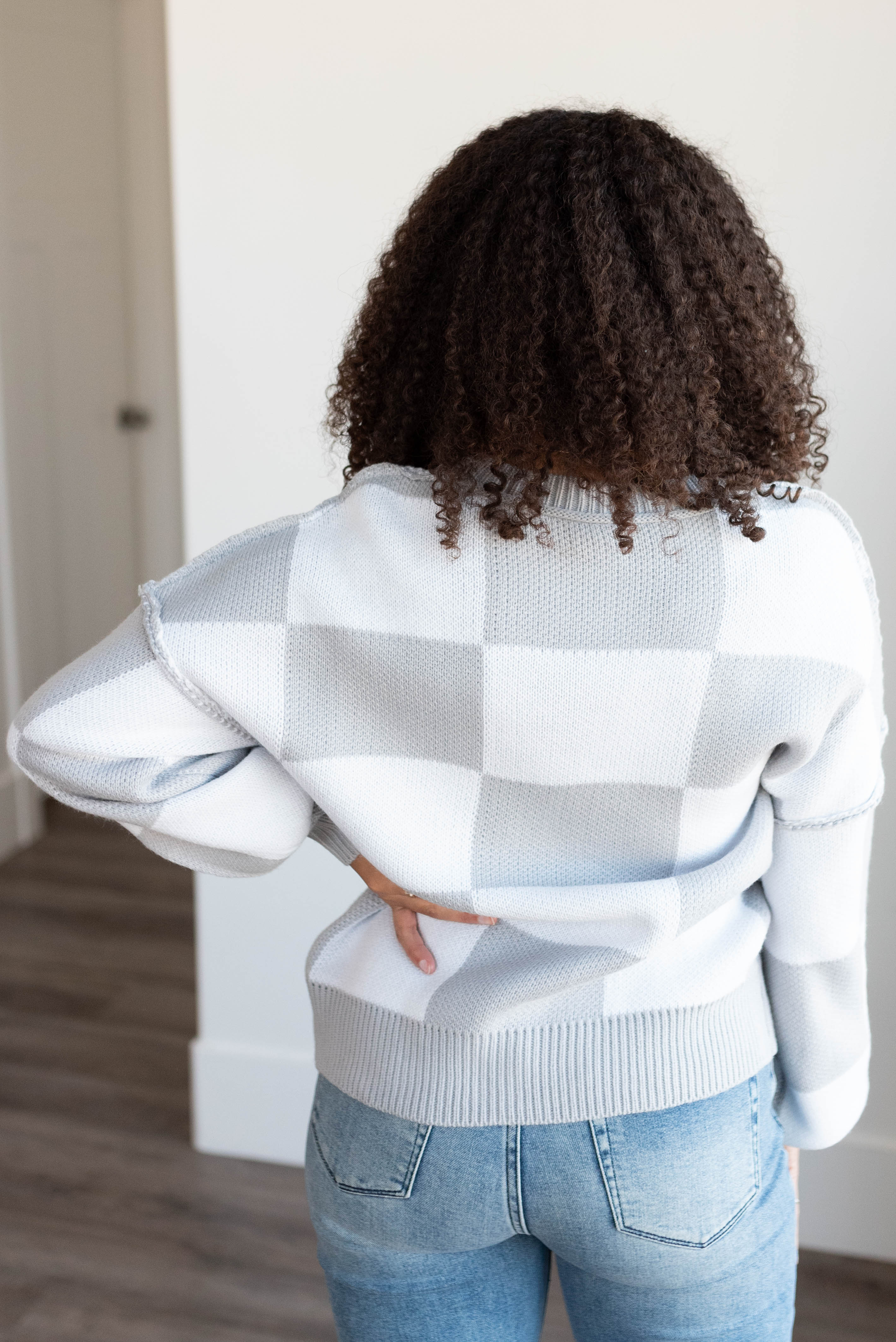 Harley Gray Checkered Sweater