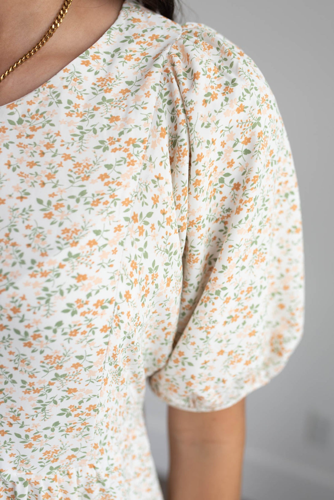 Heidi Orange Floral Dress