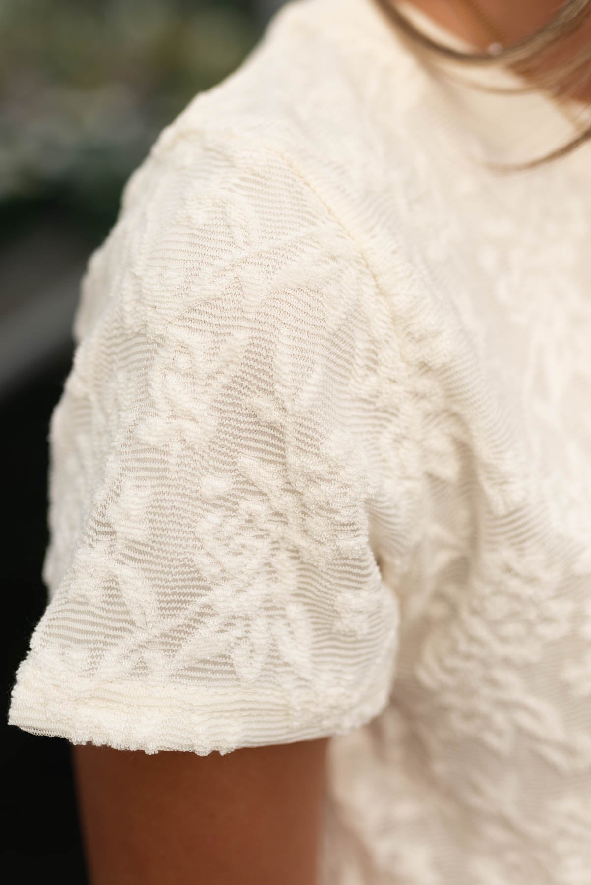 Holly Ivory Floral Textured Top