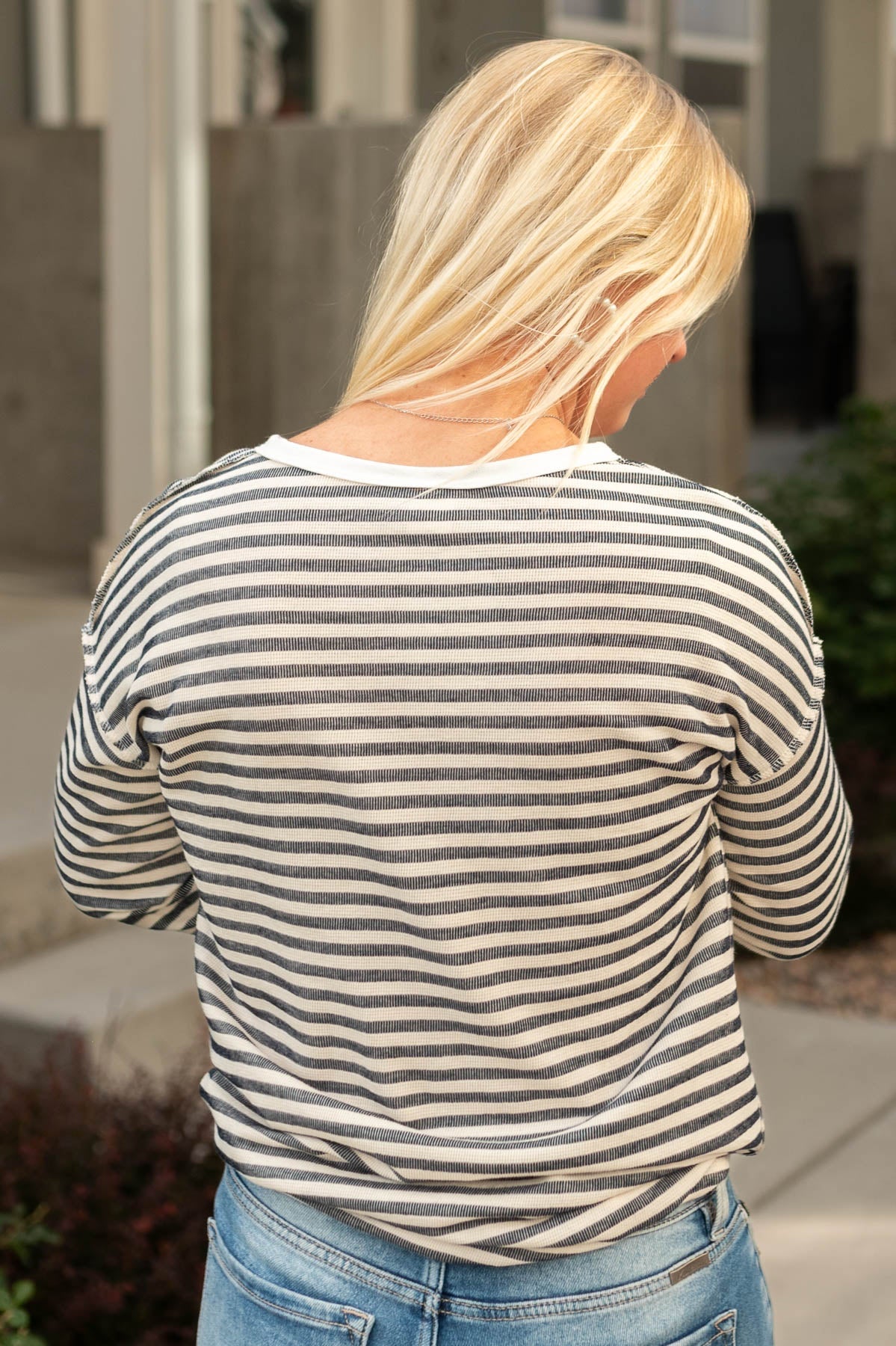 Hope Navy Striped Top