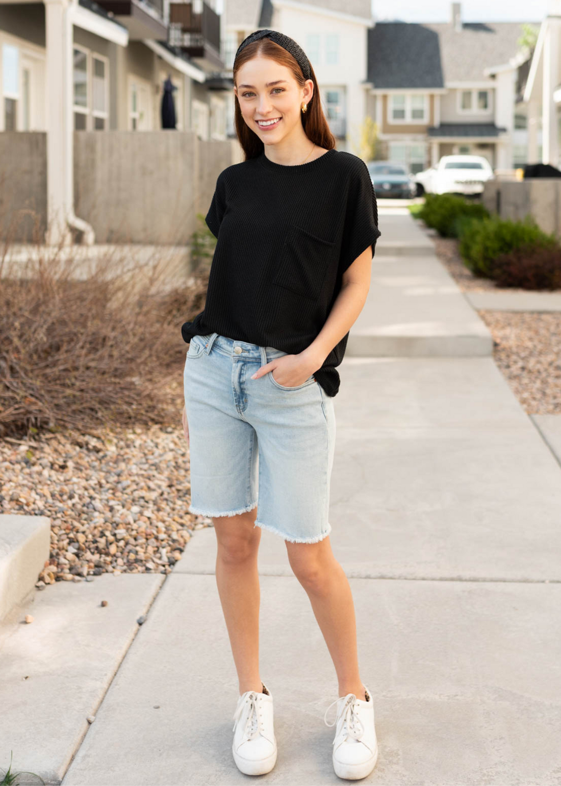 Idda Black Ribbed Top