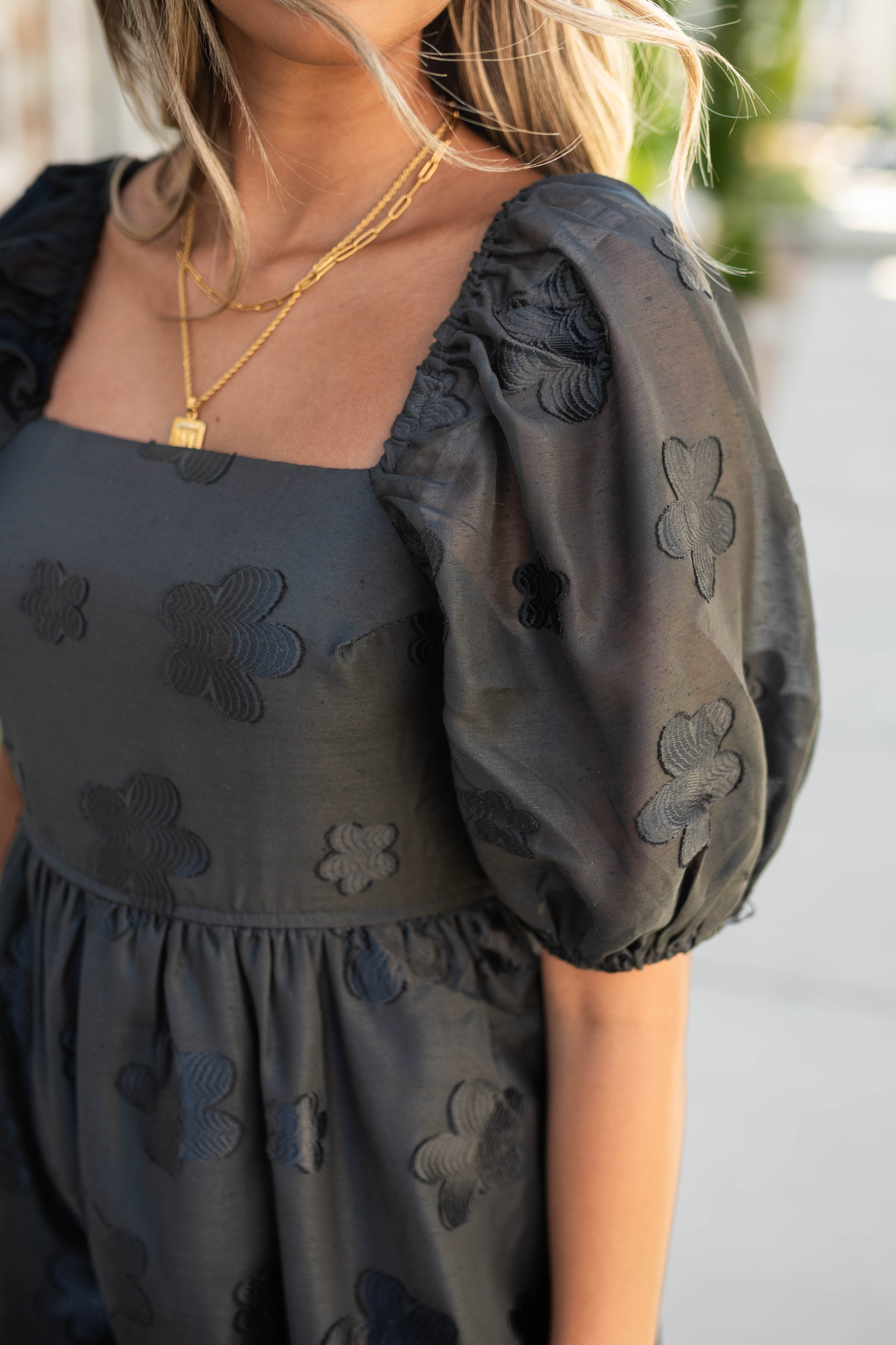India Black Floral Dress