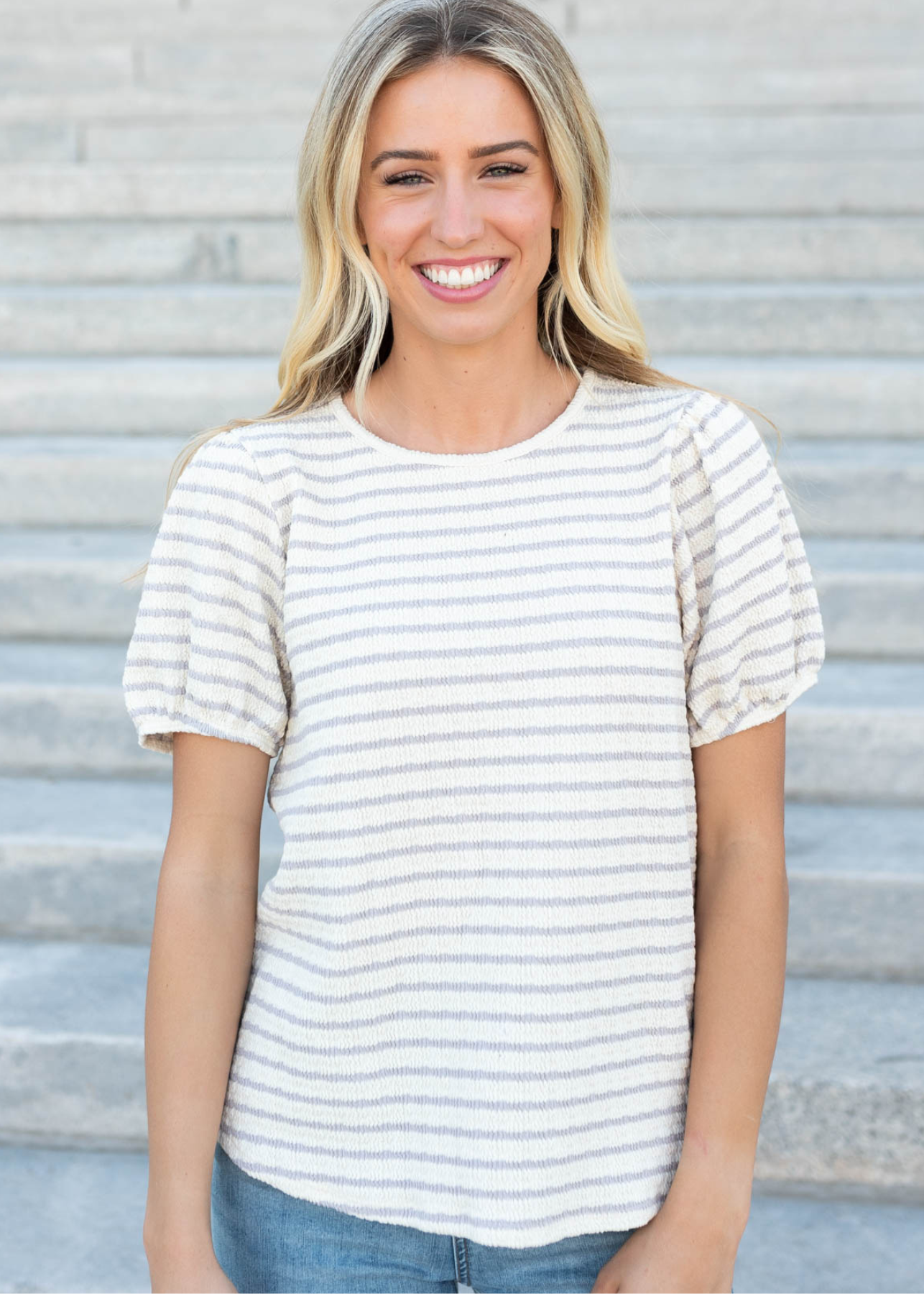 Isla Dusty Purple Stripe Top