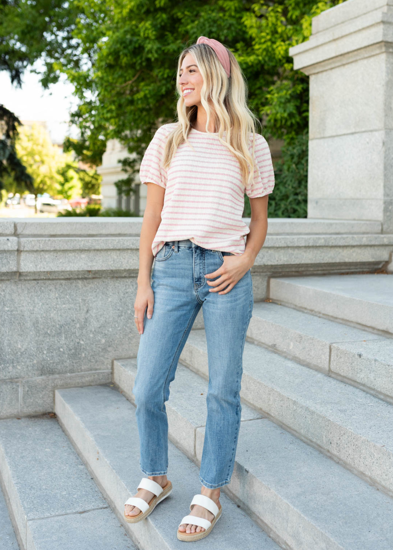 Isla Pink Stripe Top