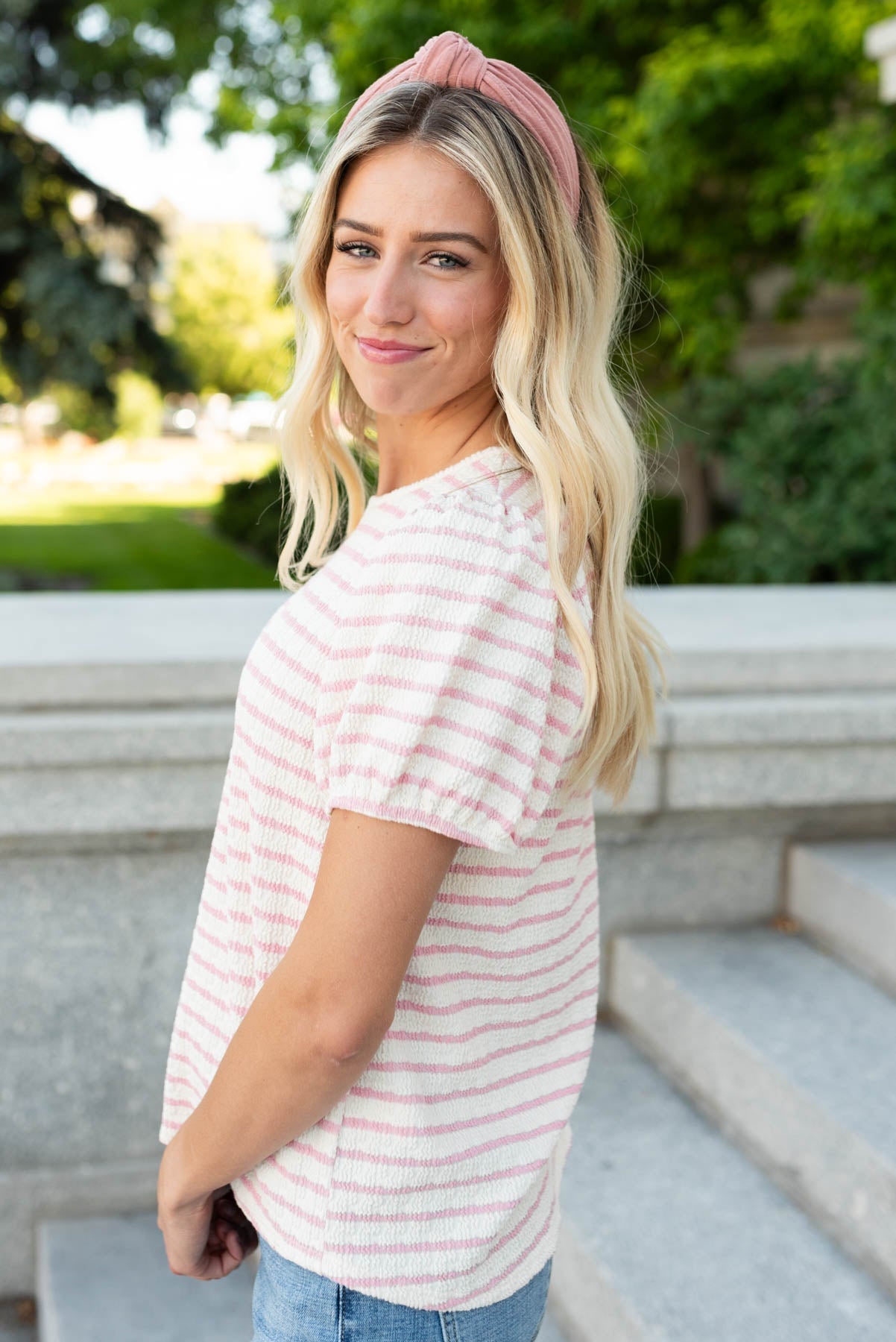Isla Pink Stripe Top