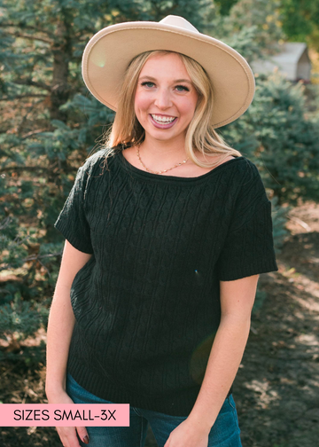 Itzel Black Knit Top