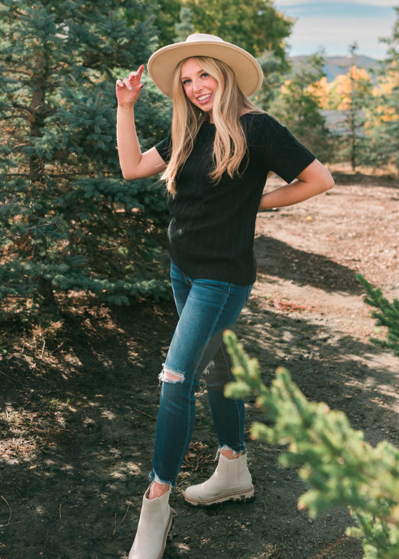 Itzel Black Knit Top