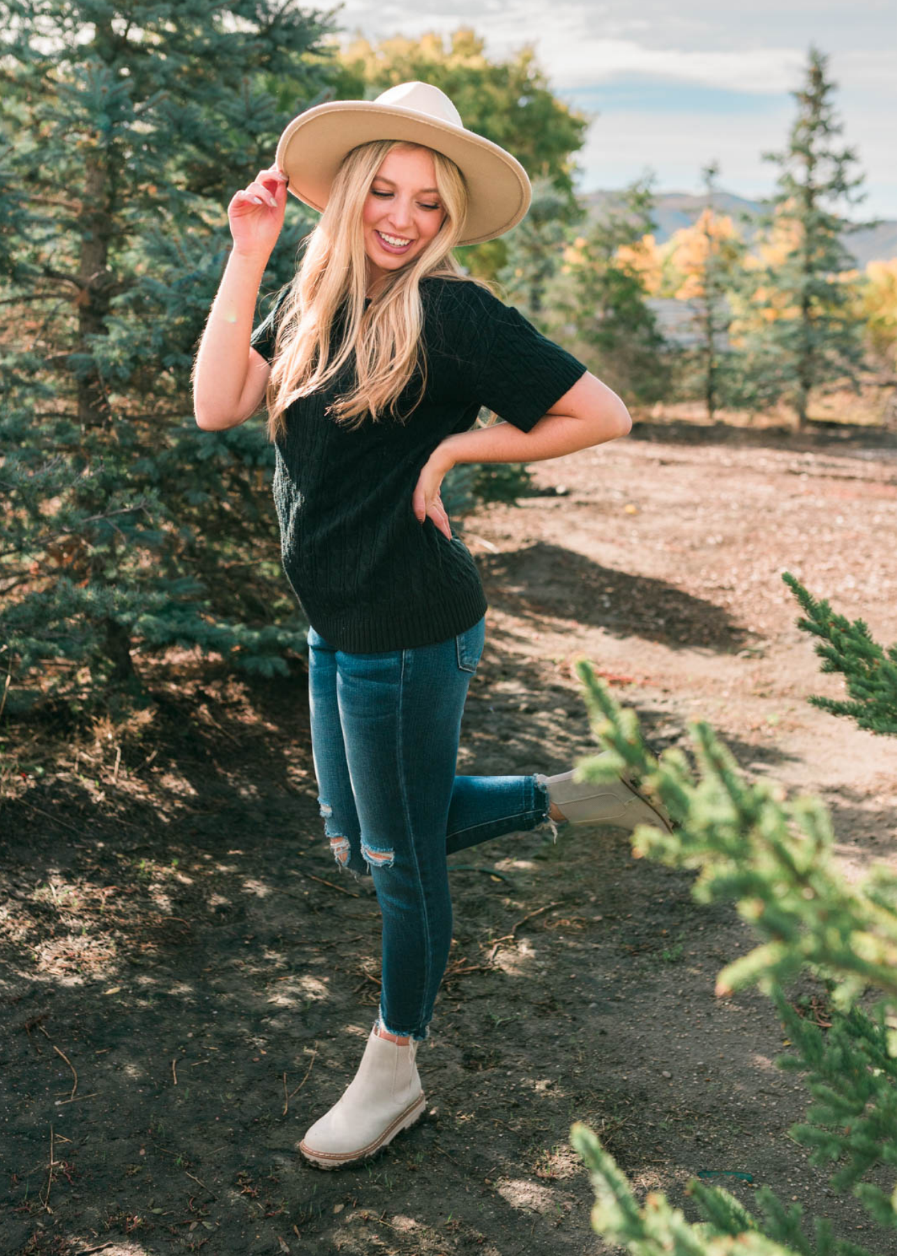Itzel Black Knit Top