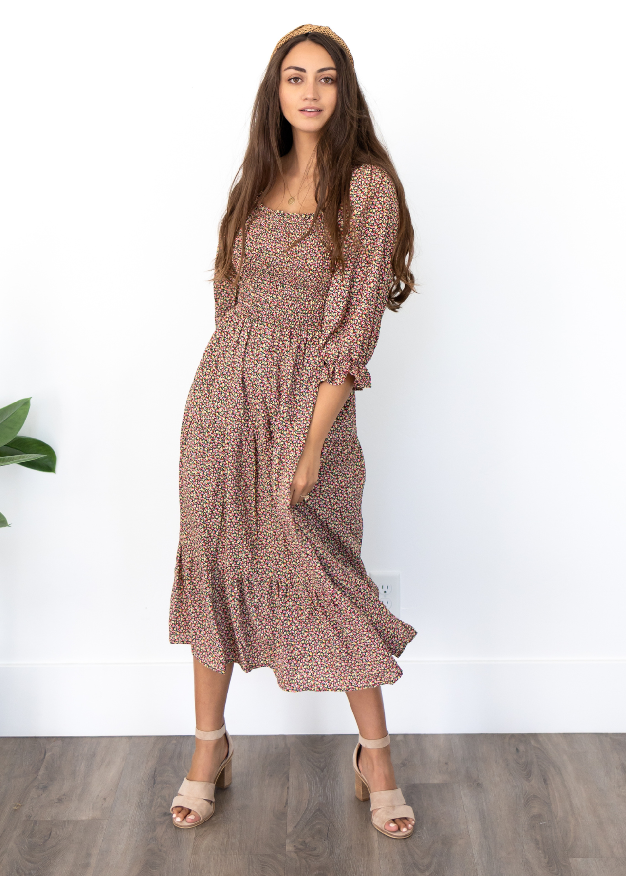 Izara Black Floral Dress