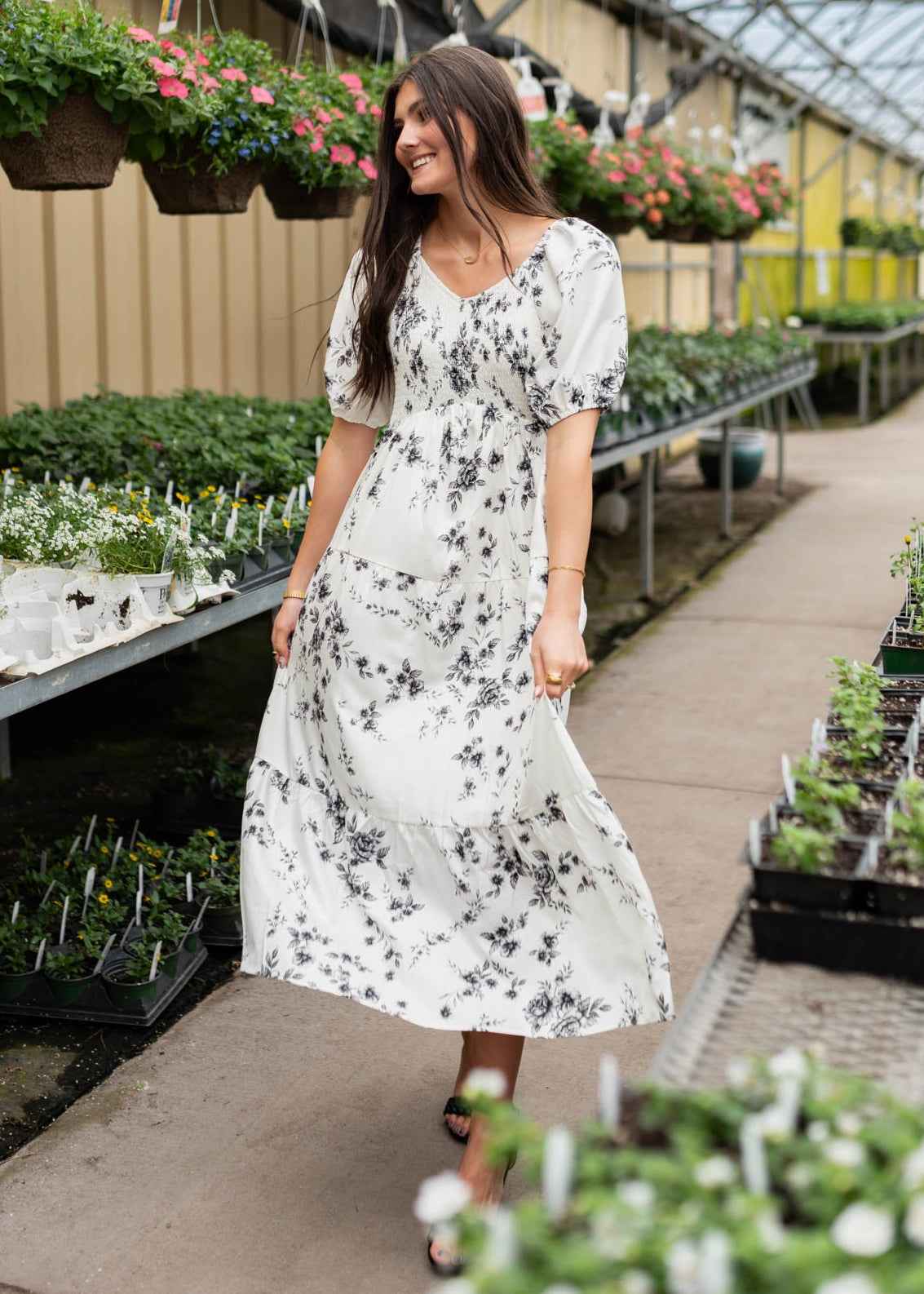 Izzie Ivory Floral Tiered Dress