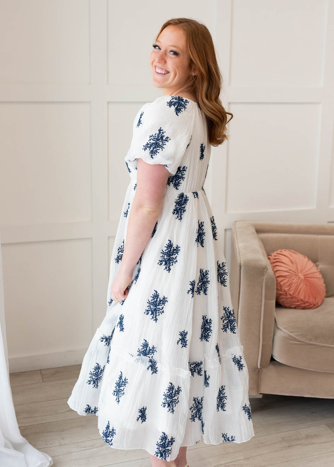 Jacie Ivory Embroidered Dress