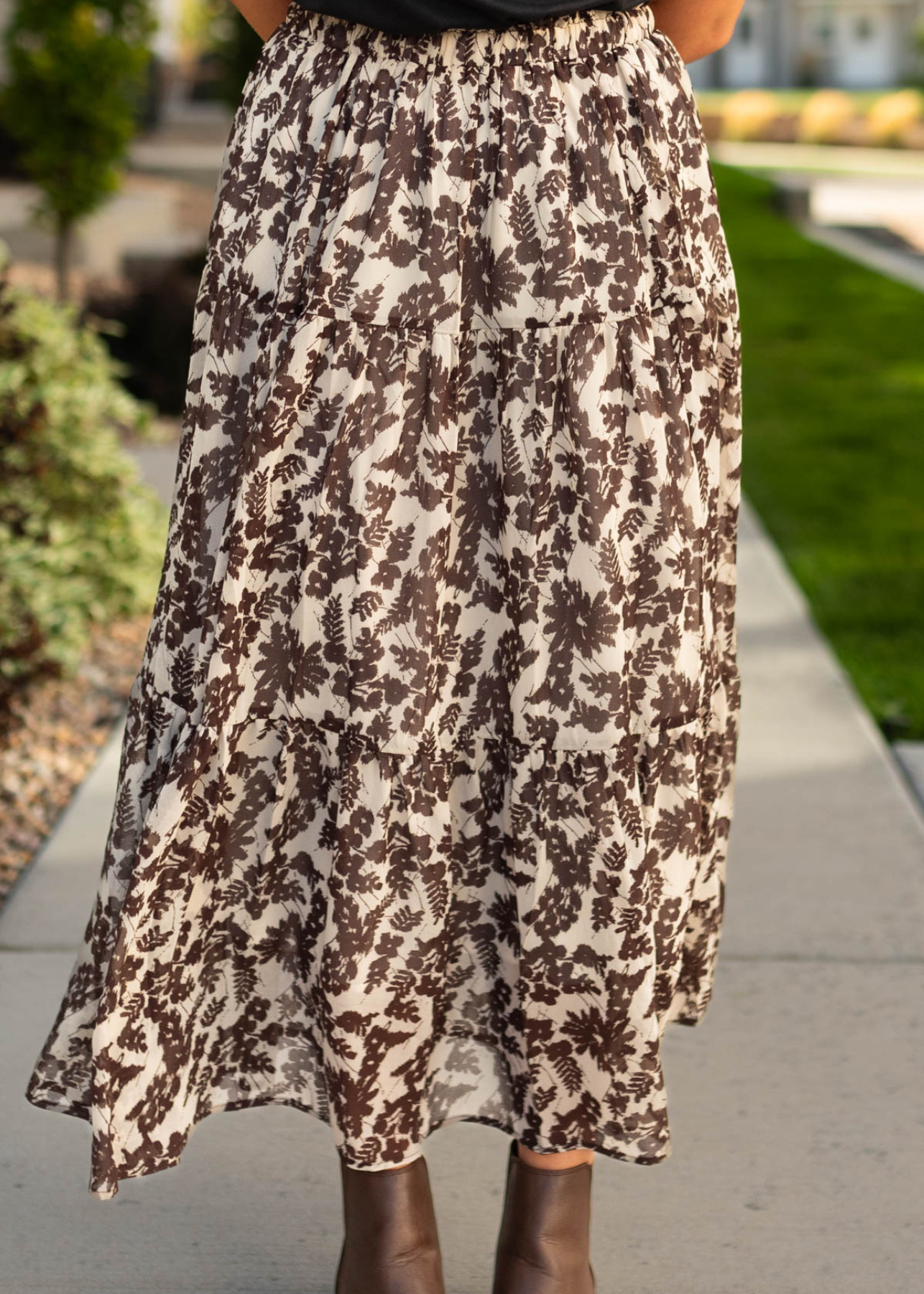 Jamila Brown Floral Skirt