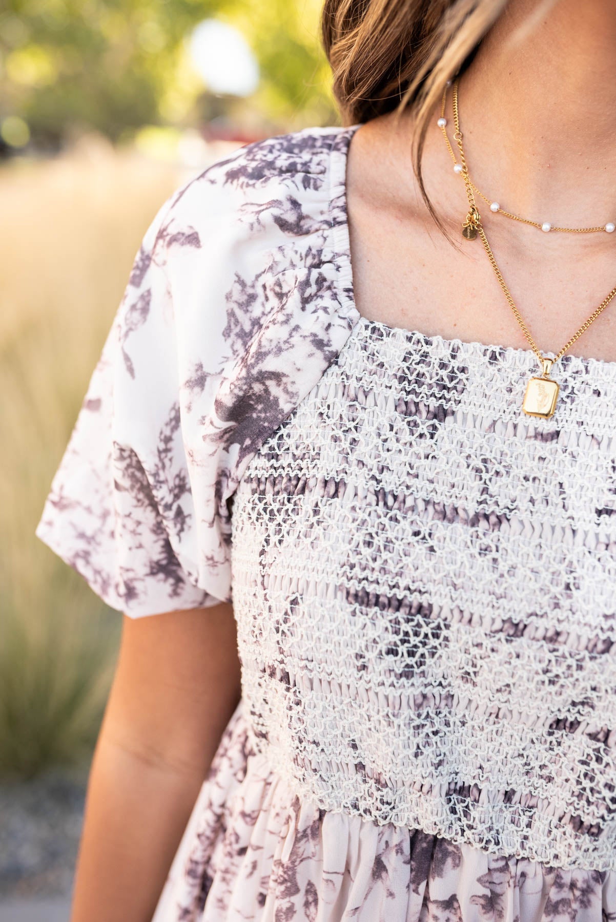 Janae Cream Floral Smocked Dress
