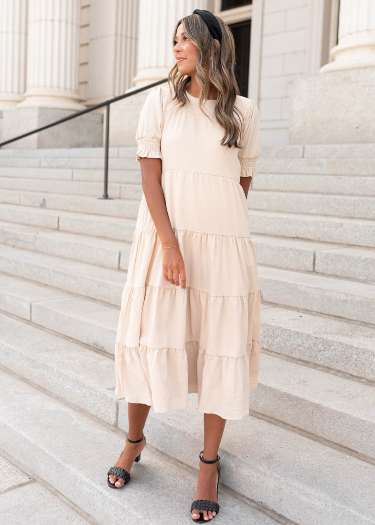 Janessa Tiered Cream Dress
