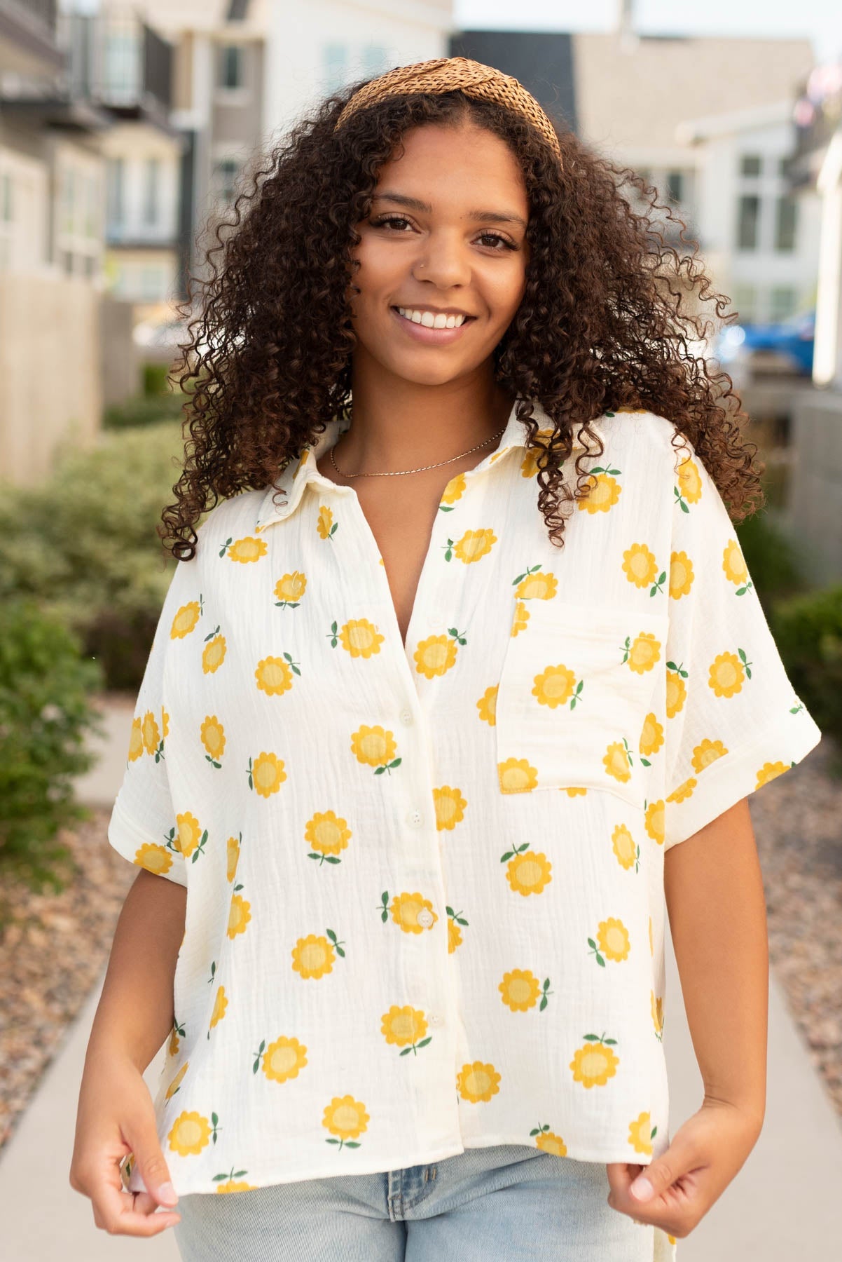 Jasmin Ivory Gold Floral Top