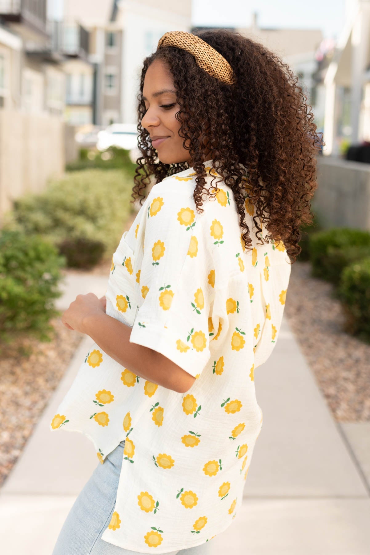 Jasmin Ivory Gold Floral Top