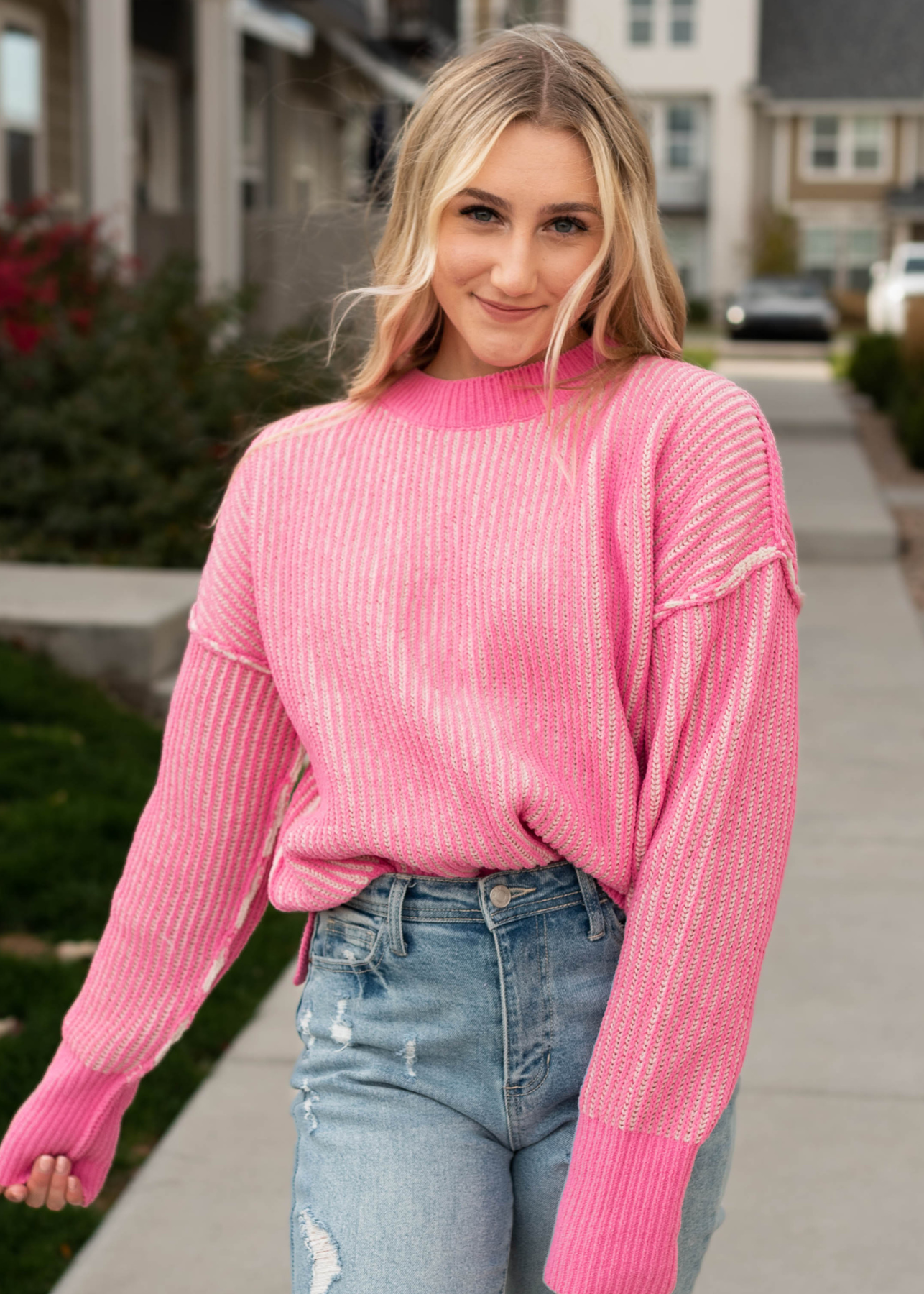 Jayda Pink Knit Sweater