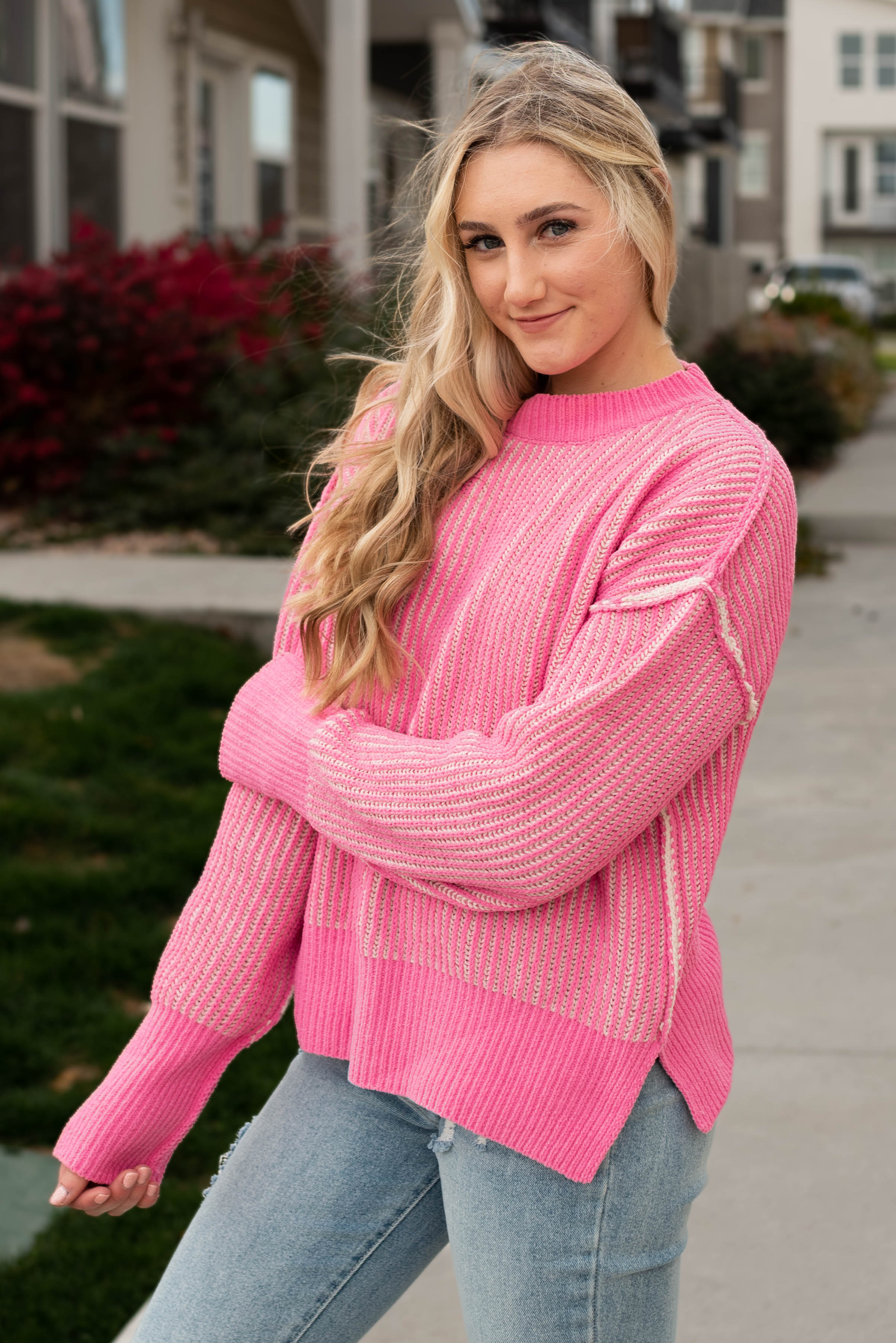 Jayda Pink Knit Sweater