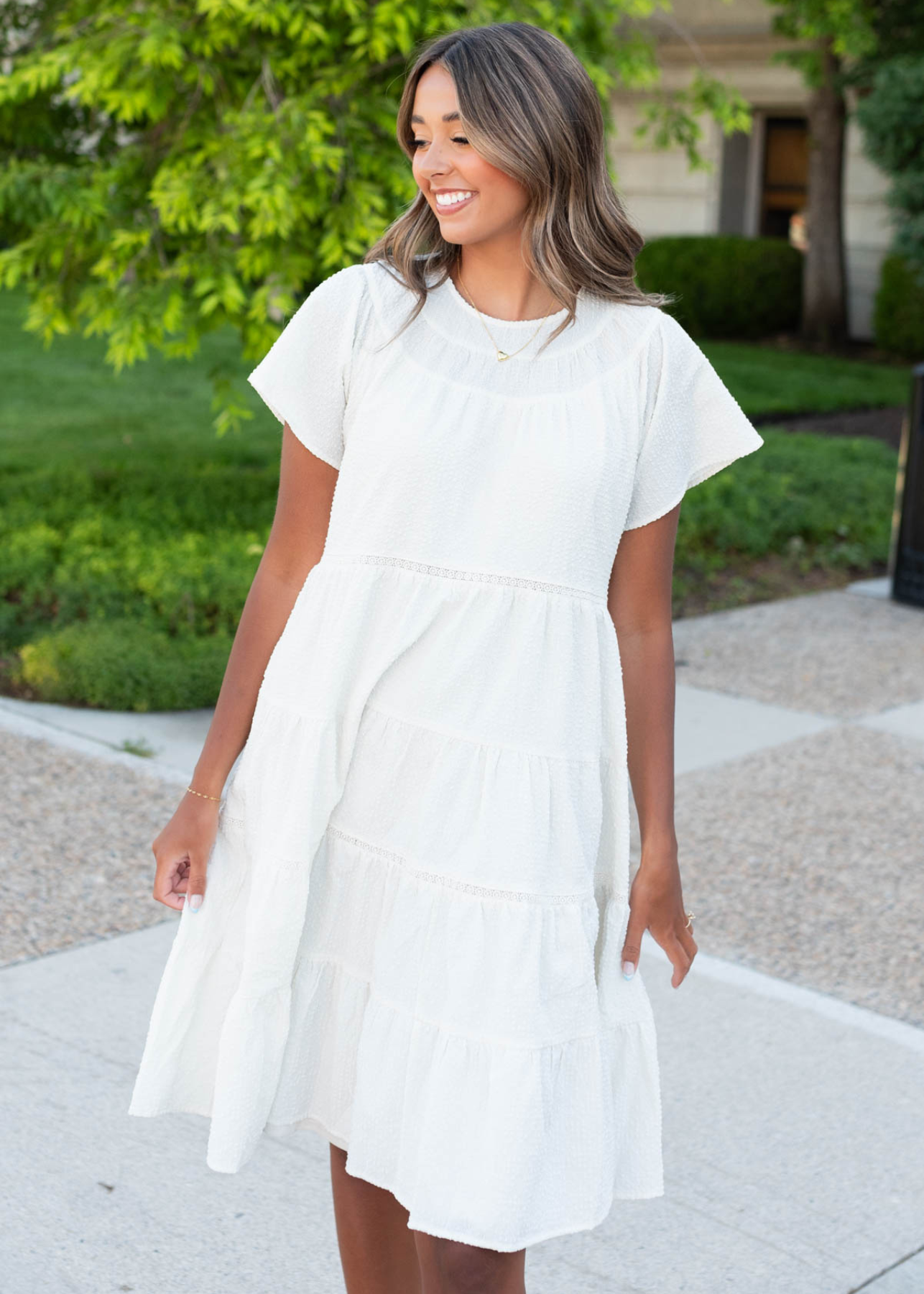 Jenna Ivory Tiered Dress