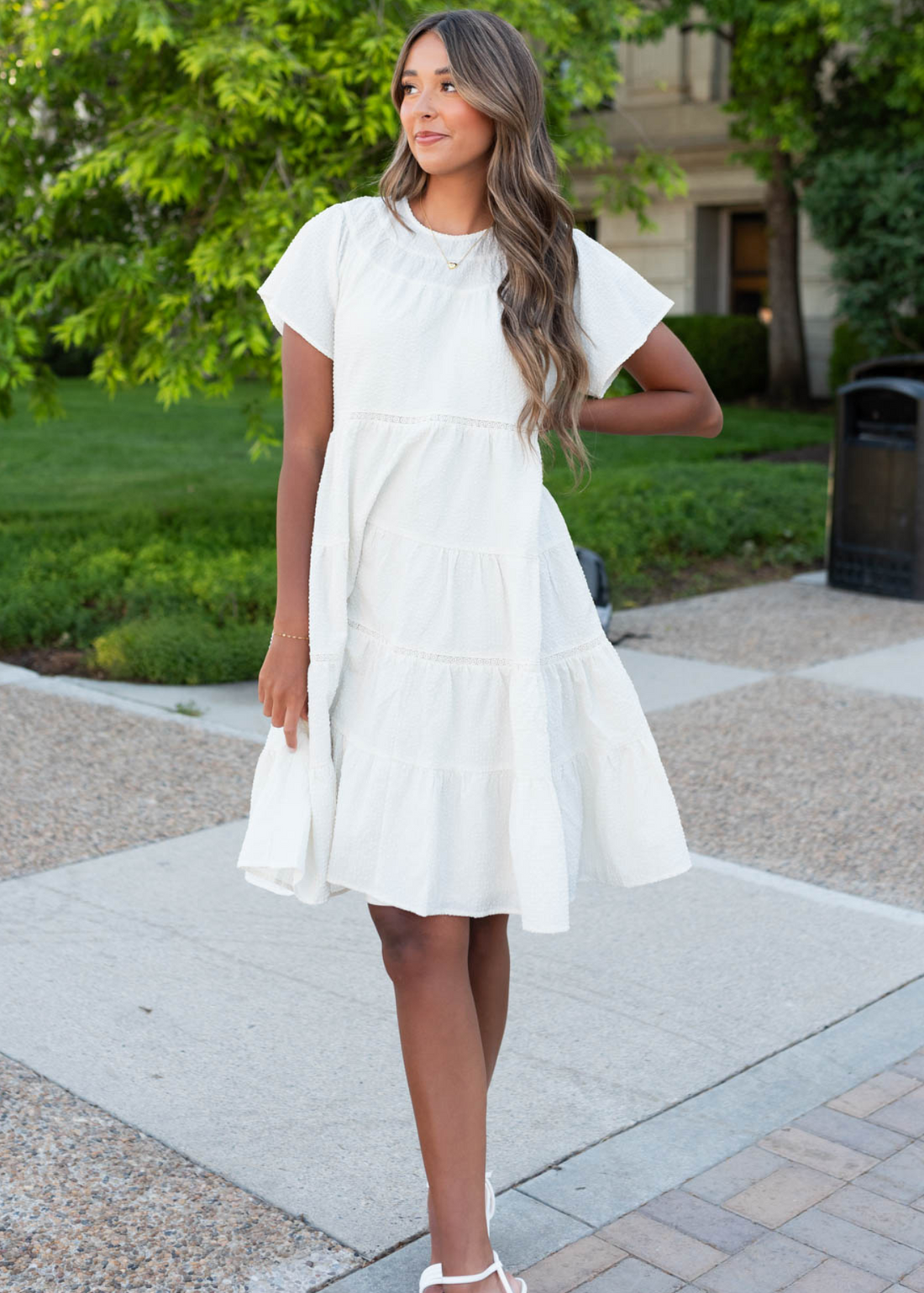 Jenna Ivory Tiered Dress