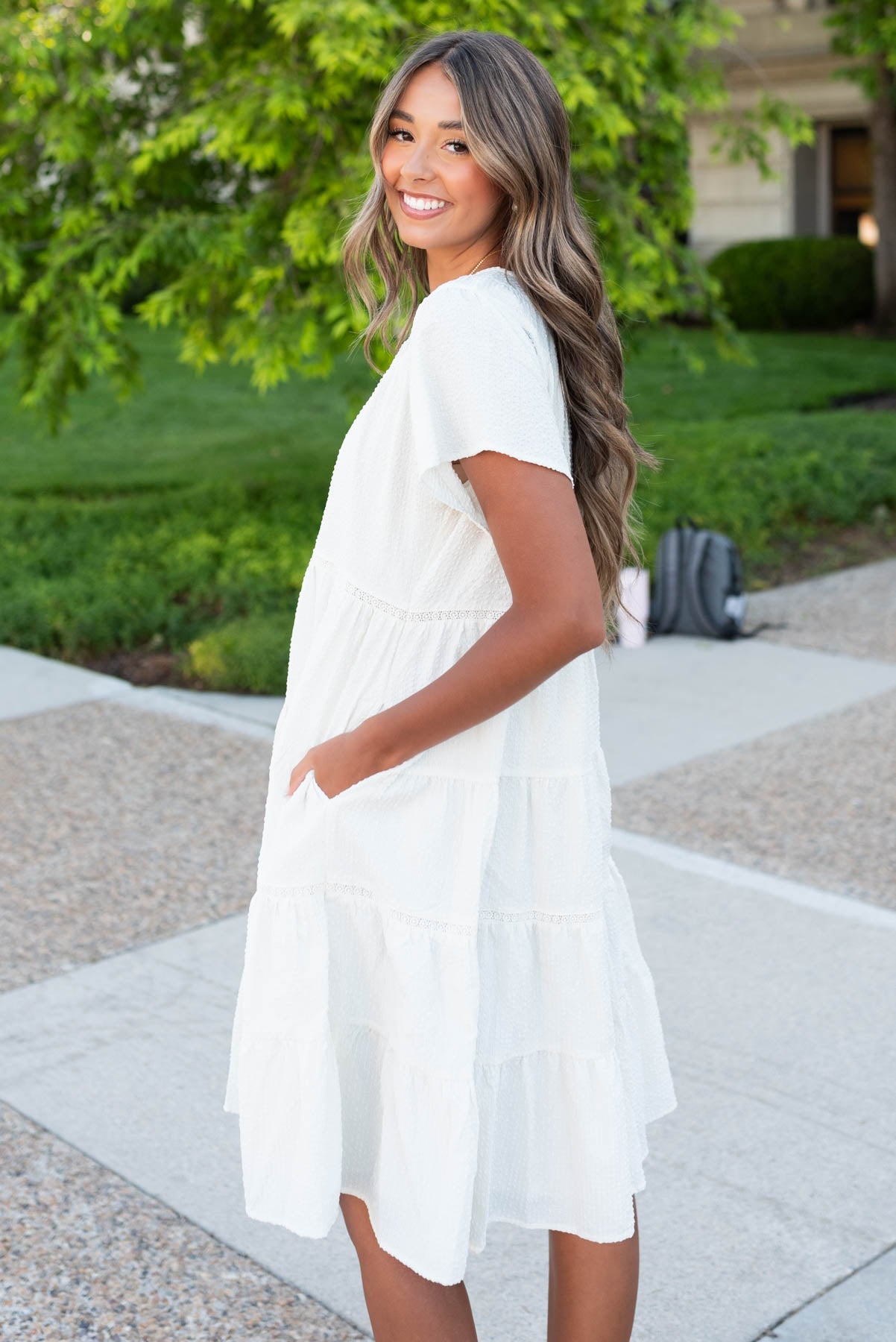 Jenna Ivory Tiered Dress