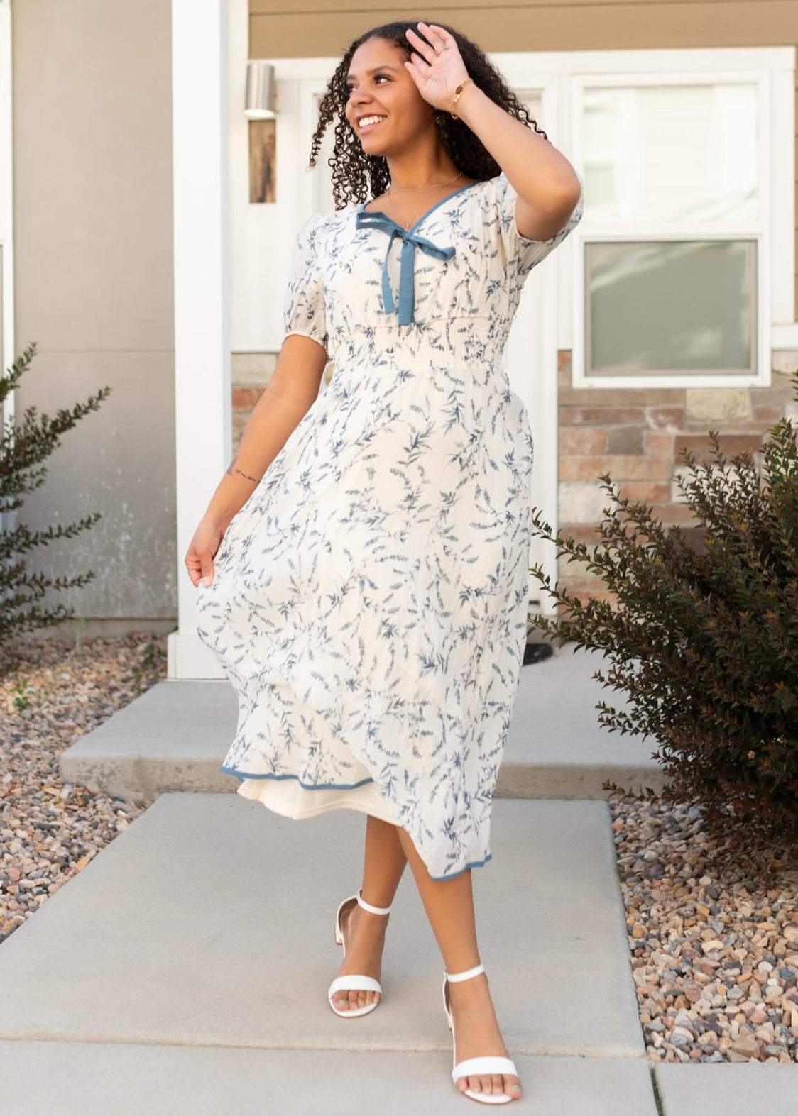 Jillian Cream Floral Dress