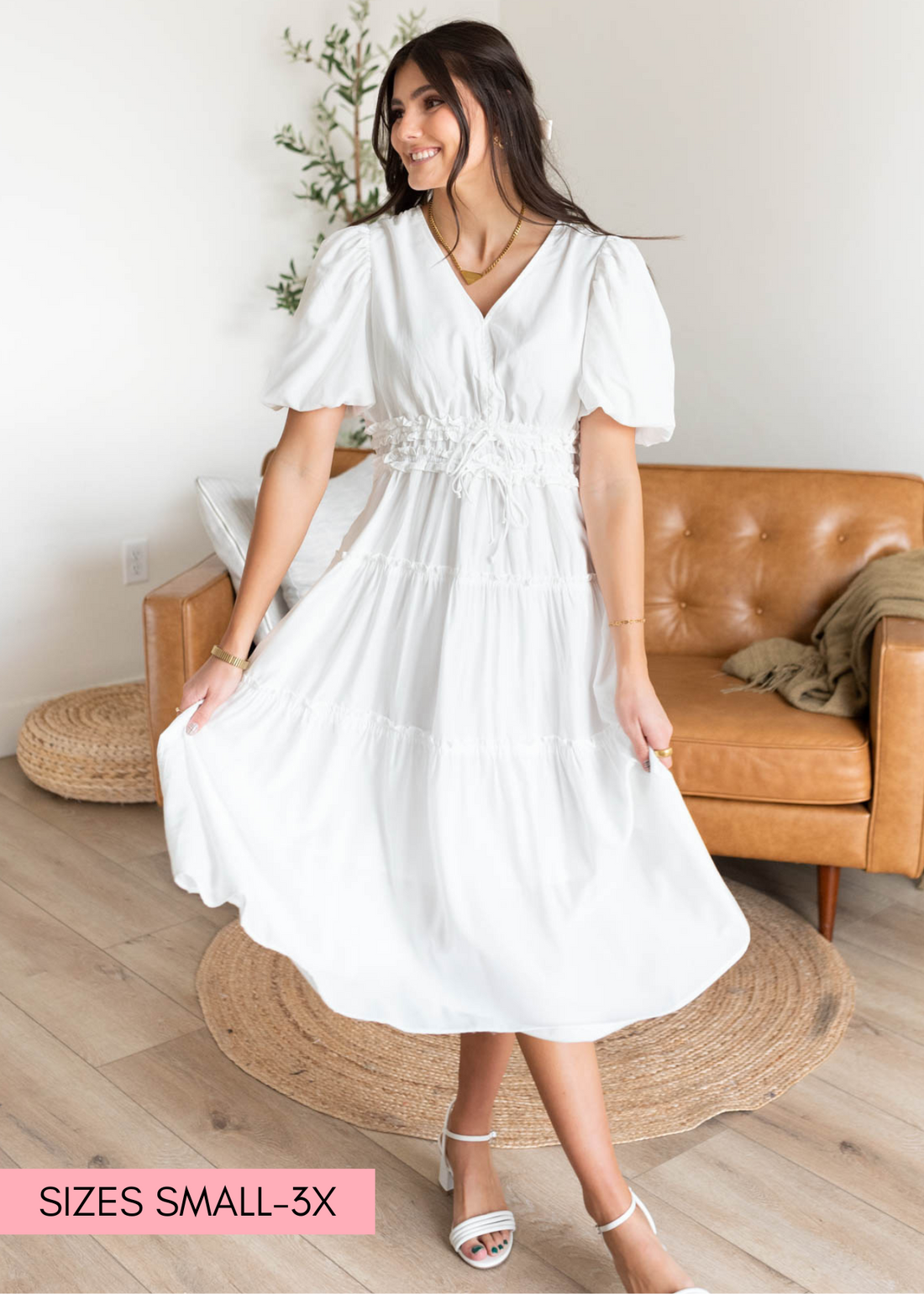 Joanne Ivory V Neck Dress