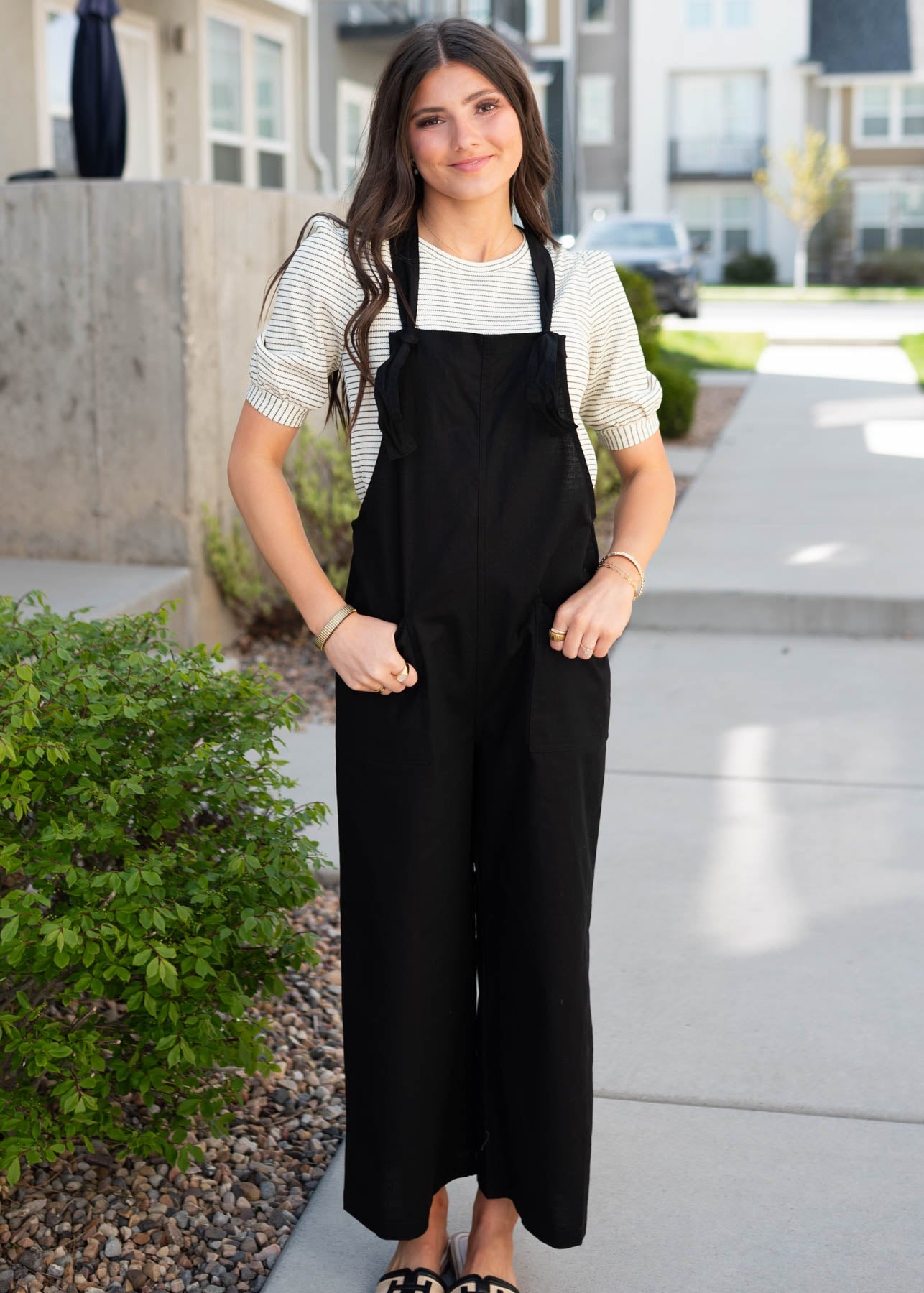 Jodi Black Knot Strap Overall