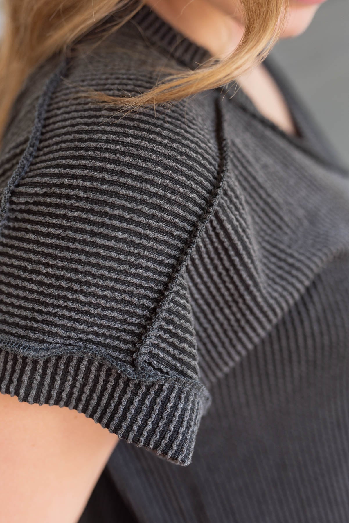 Joline Charcoal Ribbed T-Shirt Dress