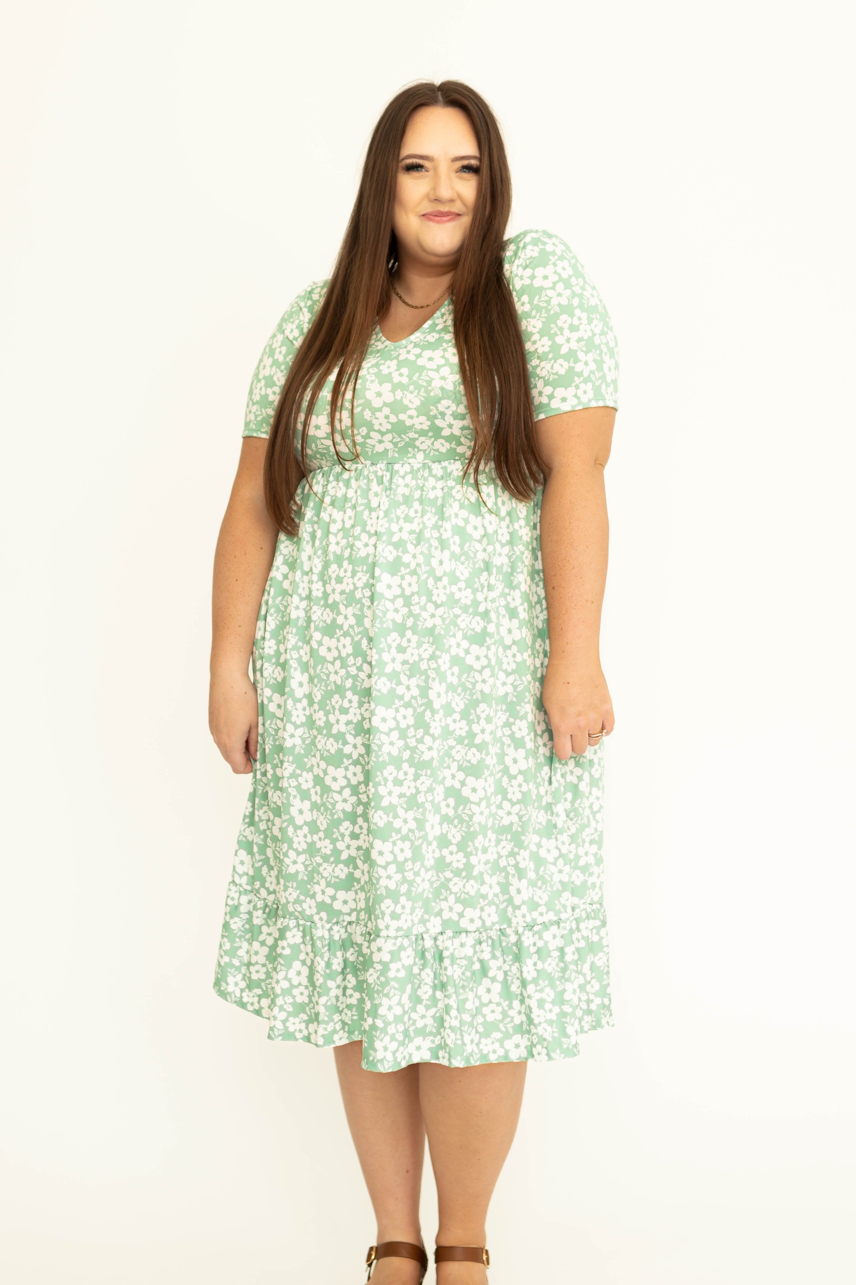 Jules Mint Floral Dress