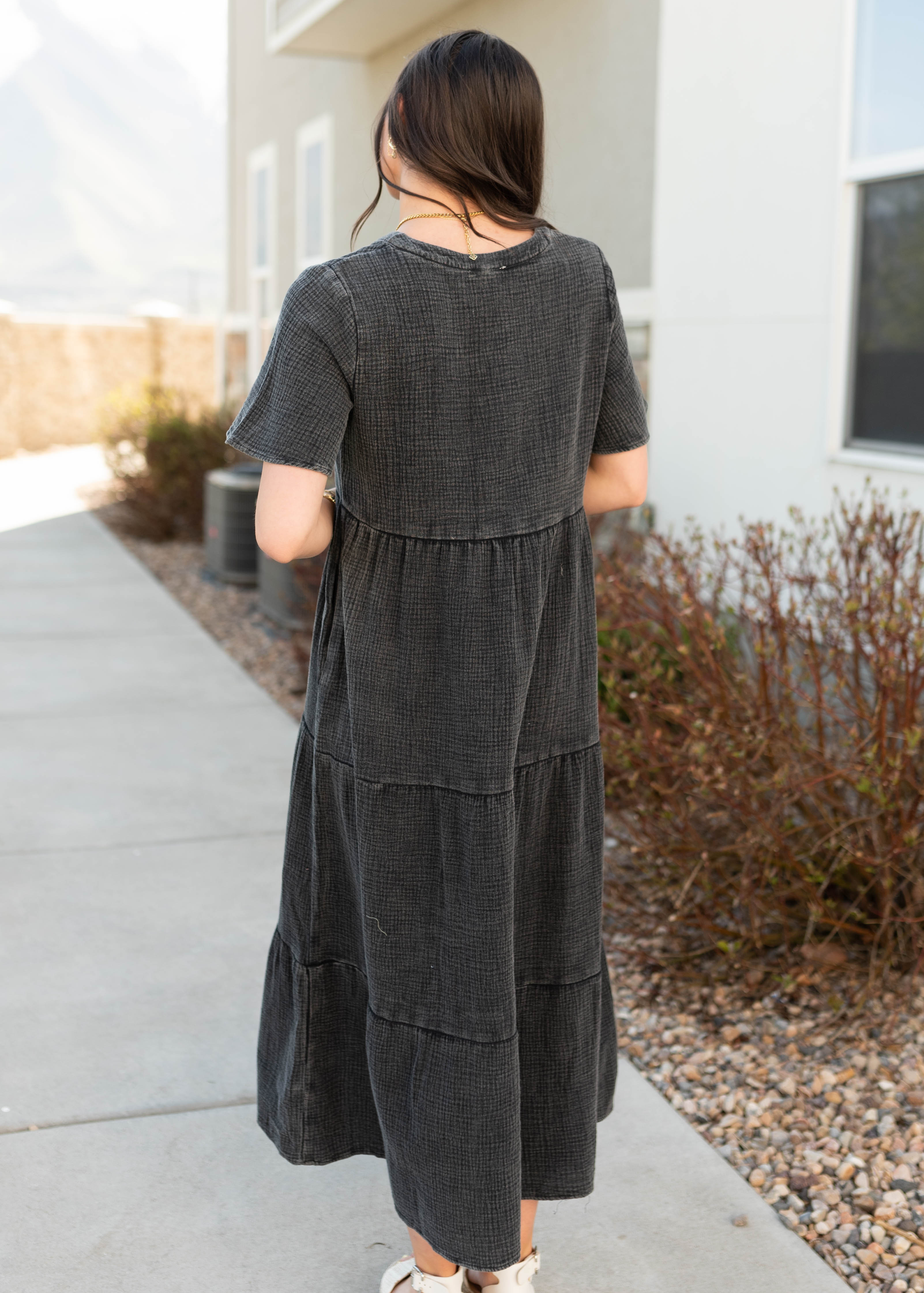 Justine Black Cotton Dress