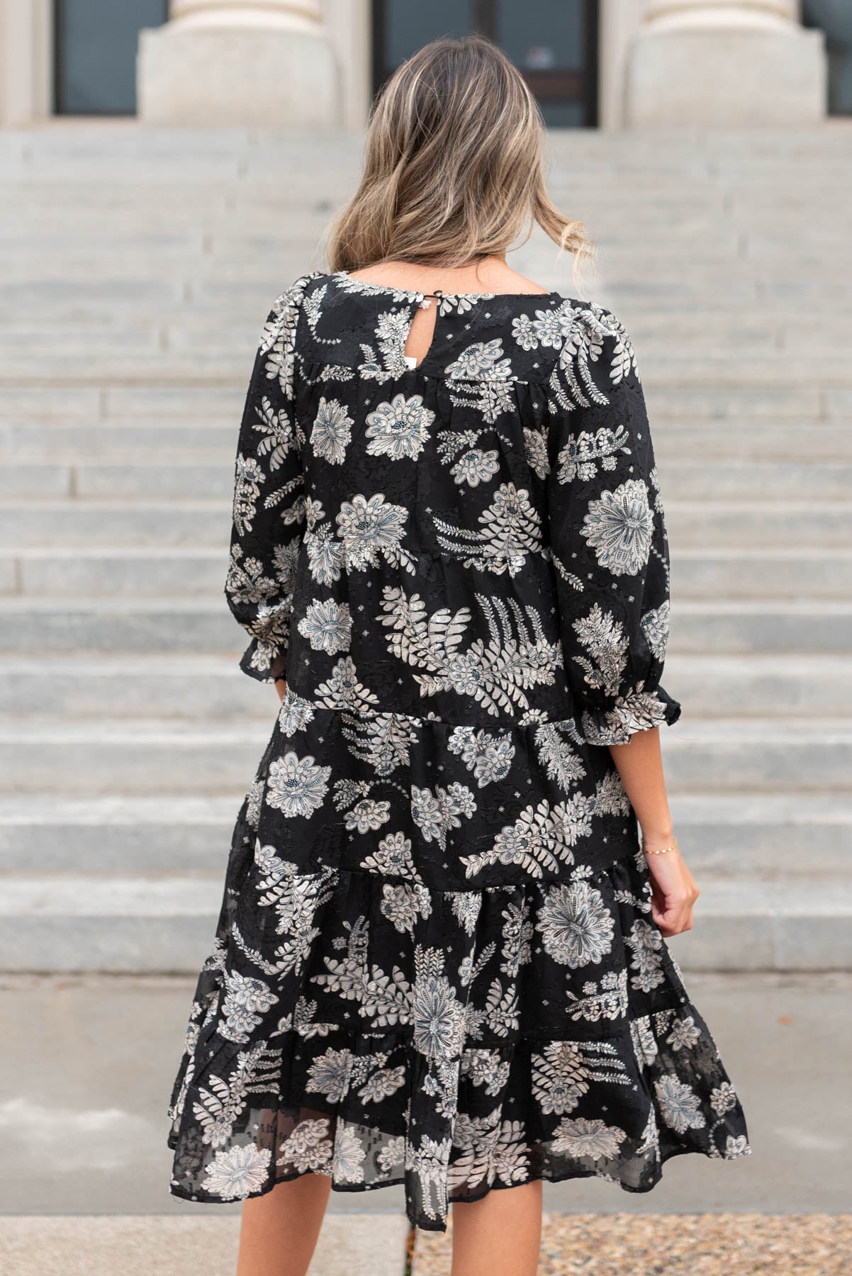 Kamilia Black Floral Dress