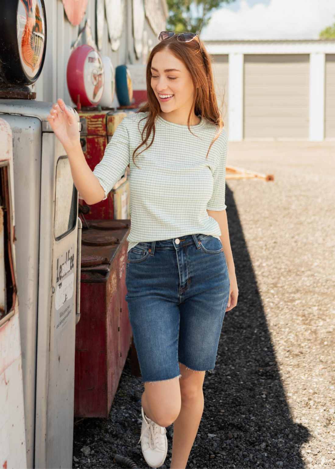 Kate Sage Plaid Top