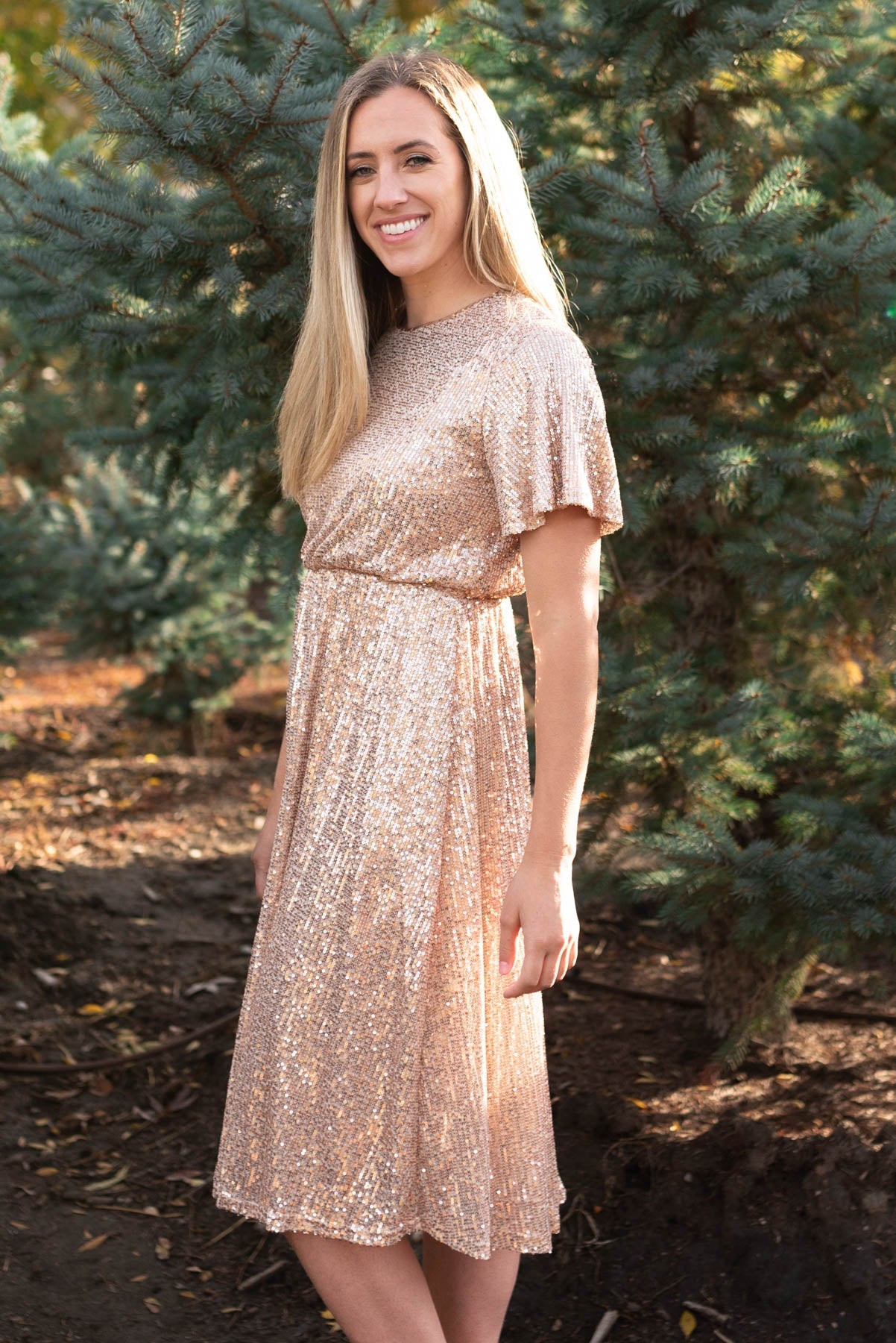Kathleen Rose Gold Sequin Dress