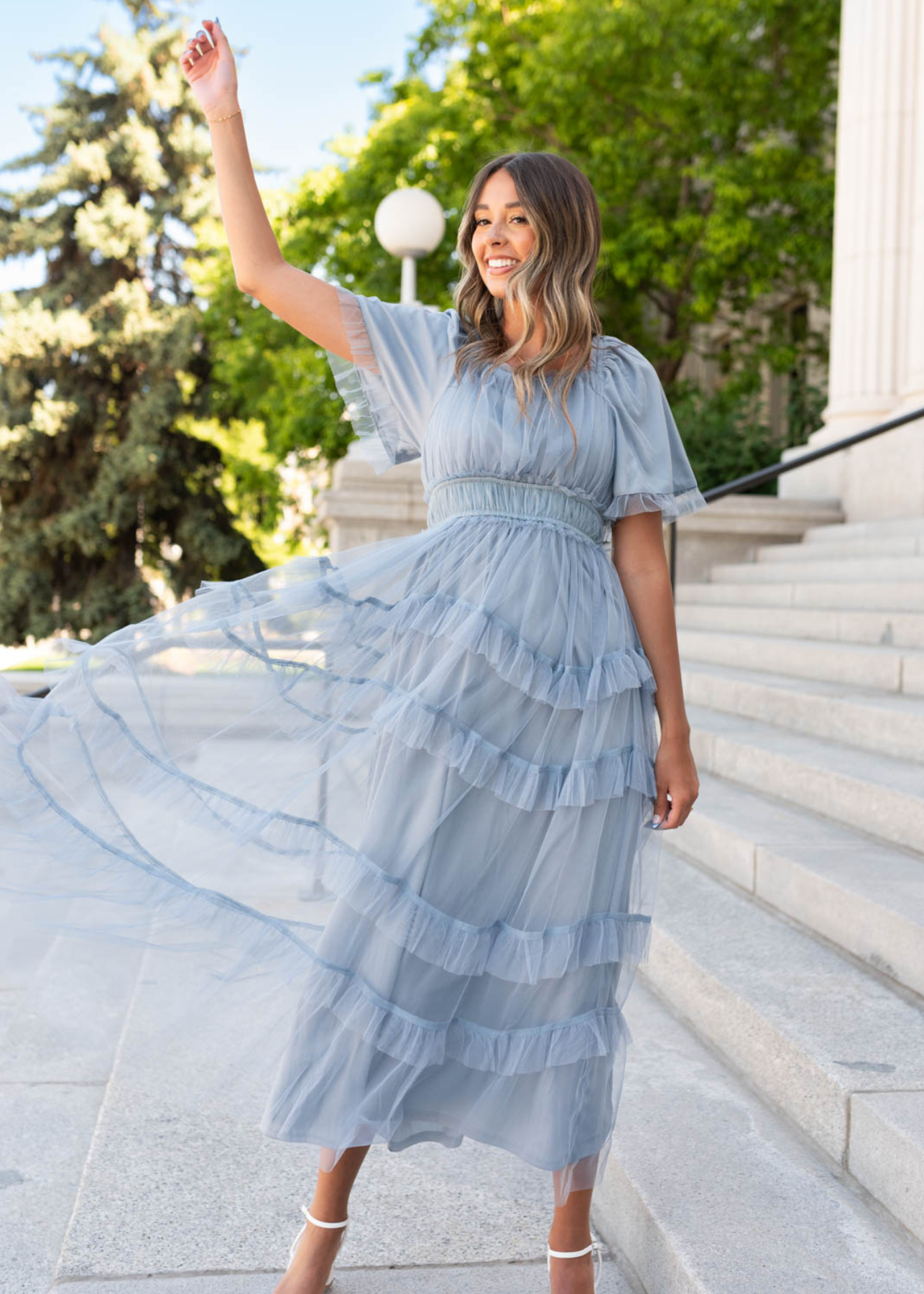 Kathryn Dusty Blue Maxi Dress