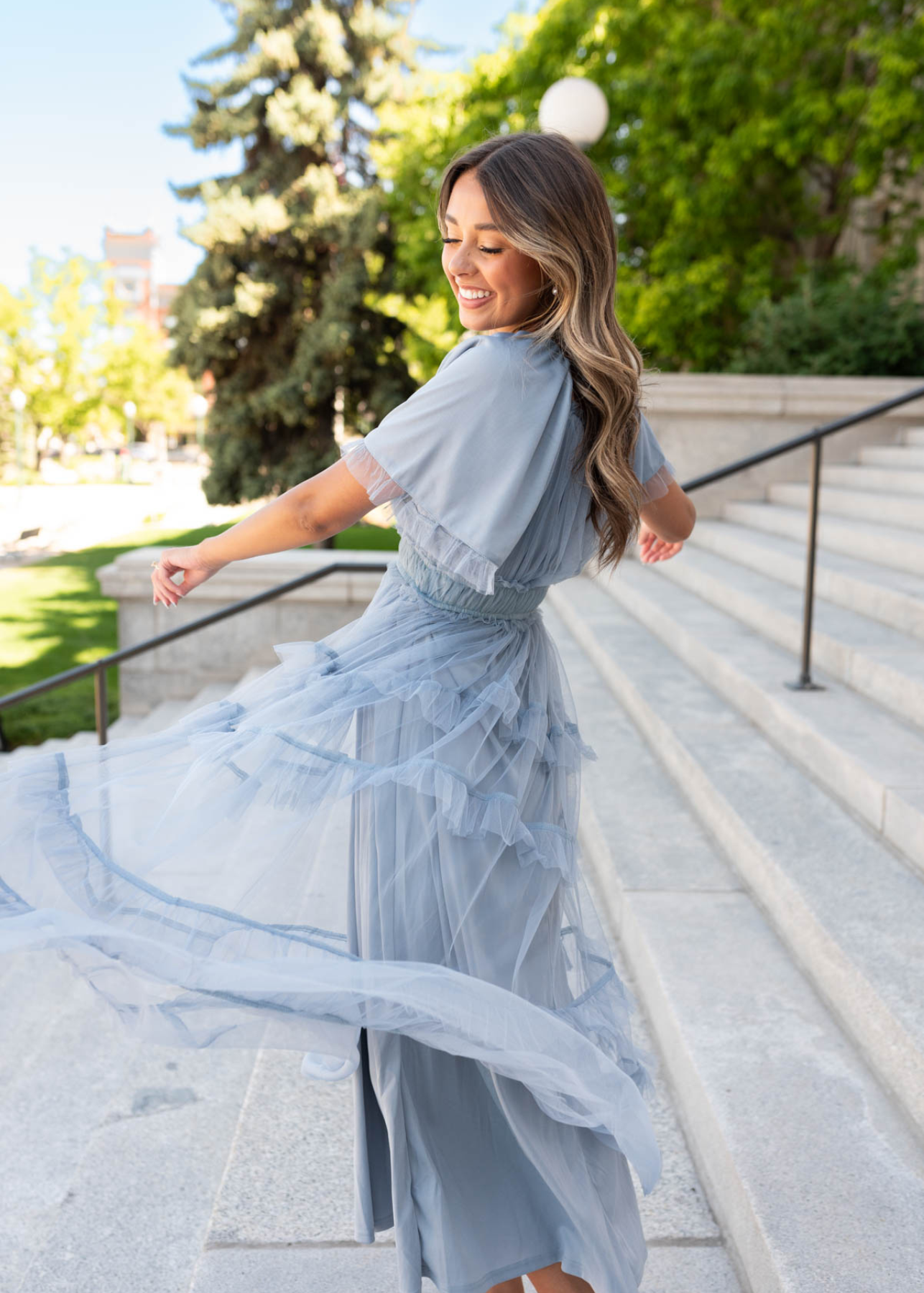 Kathryn Dusty Blue Maxi Dress