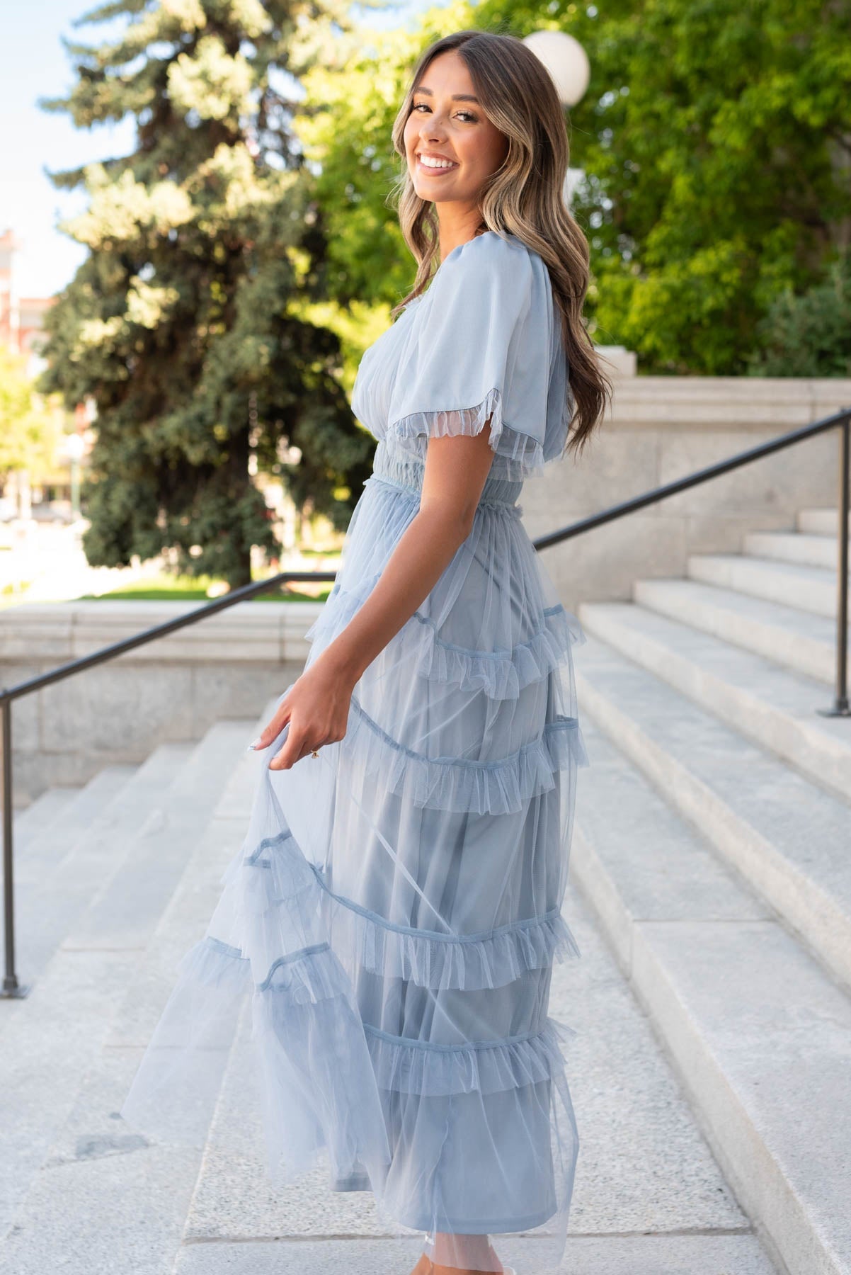 Kathryn Dusty Blue Maxi Dress