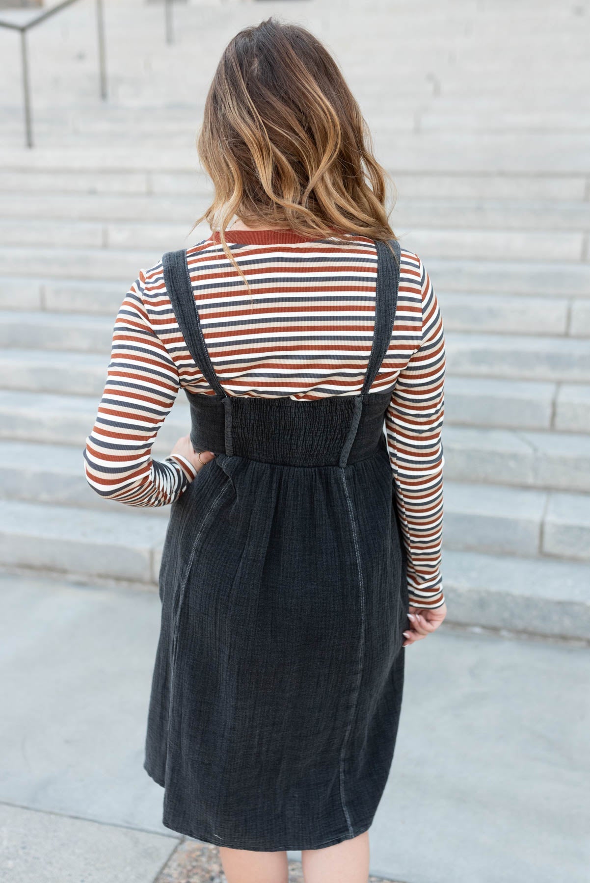 Katie Black Wash Jumper Dress