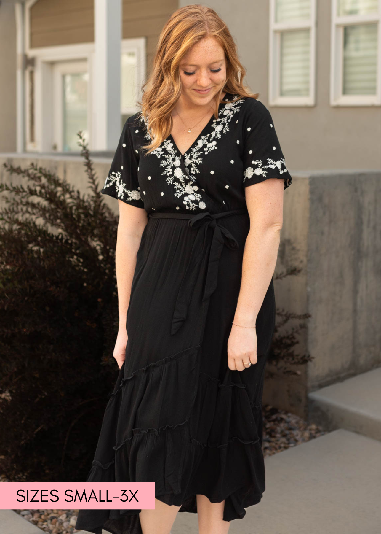 Kayanna Black Floral Dress