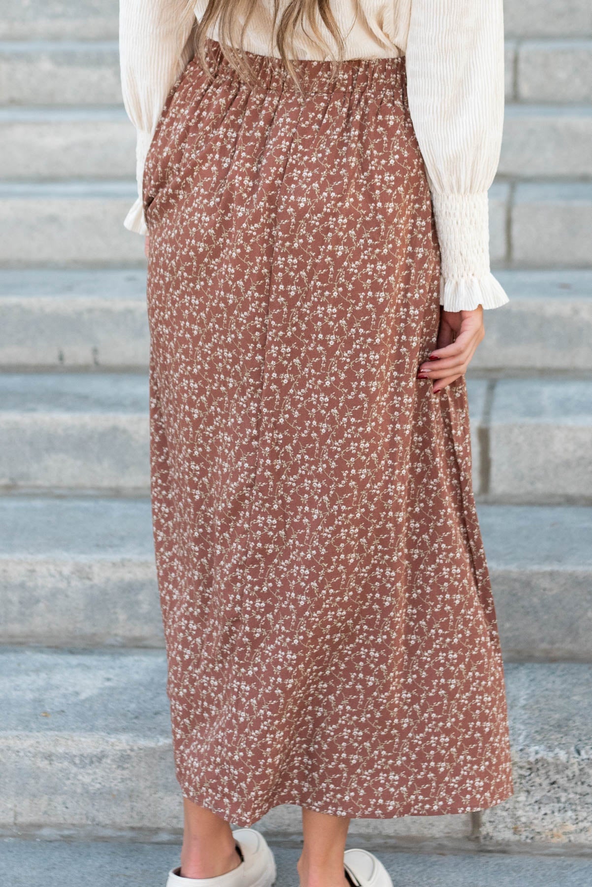 Kaylan Chestnut Floral Skirt
