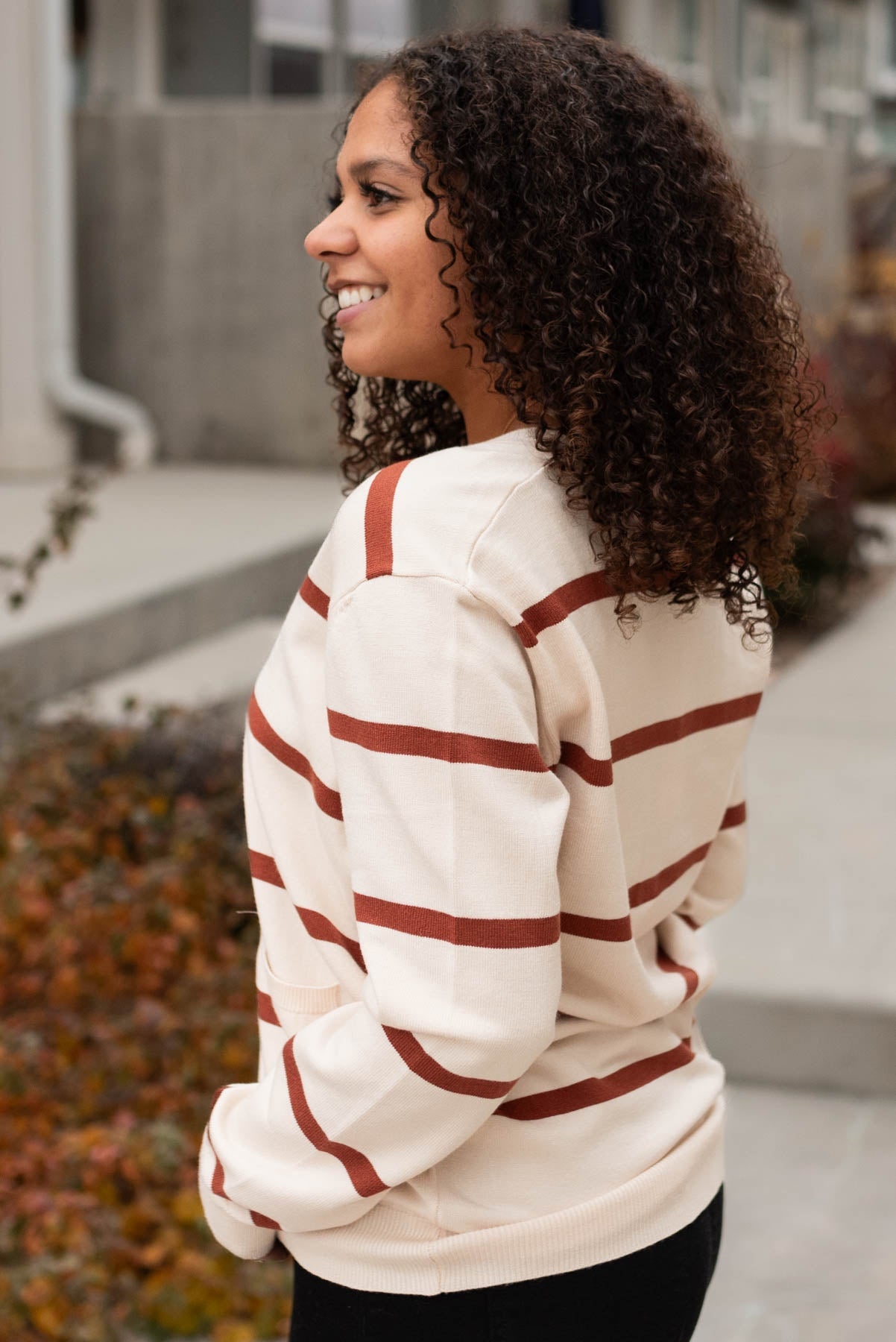 Kaylen Oat Stripe Cardigan