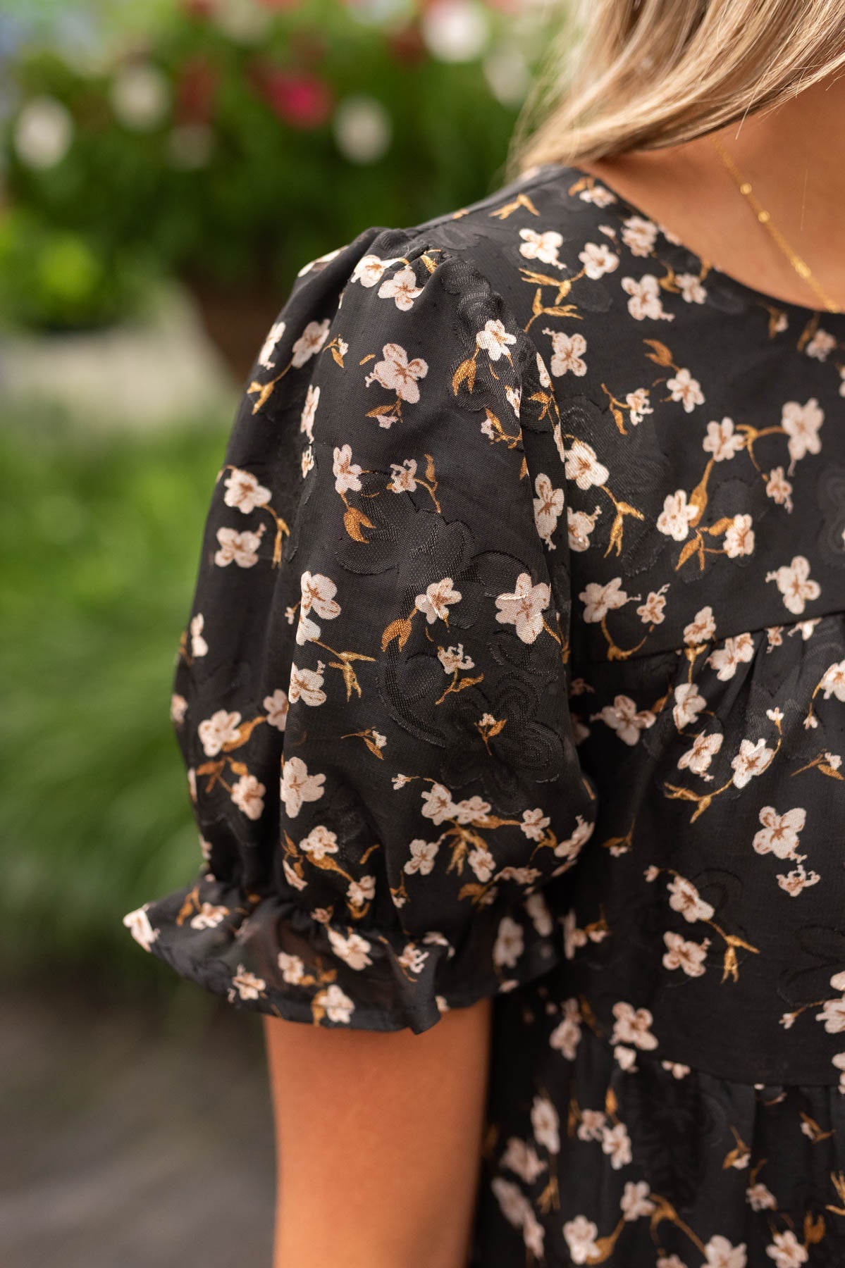 Kaysha Black Floral Midi Dress