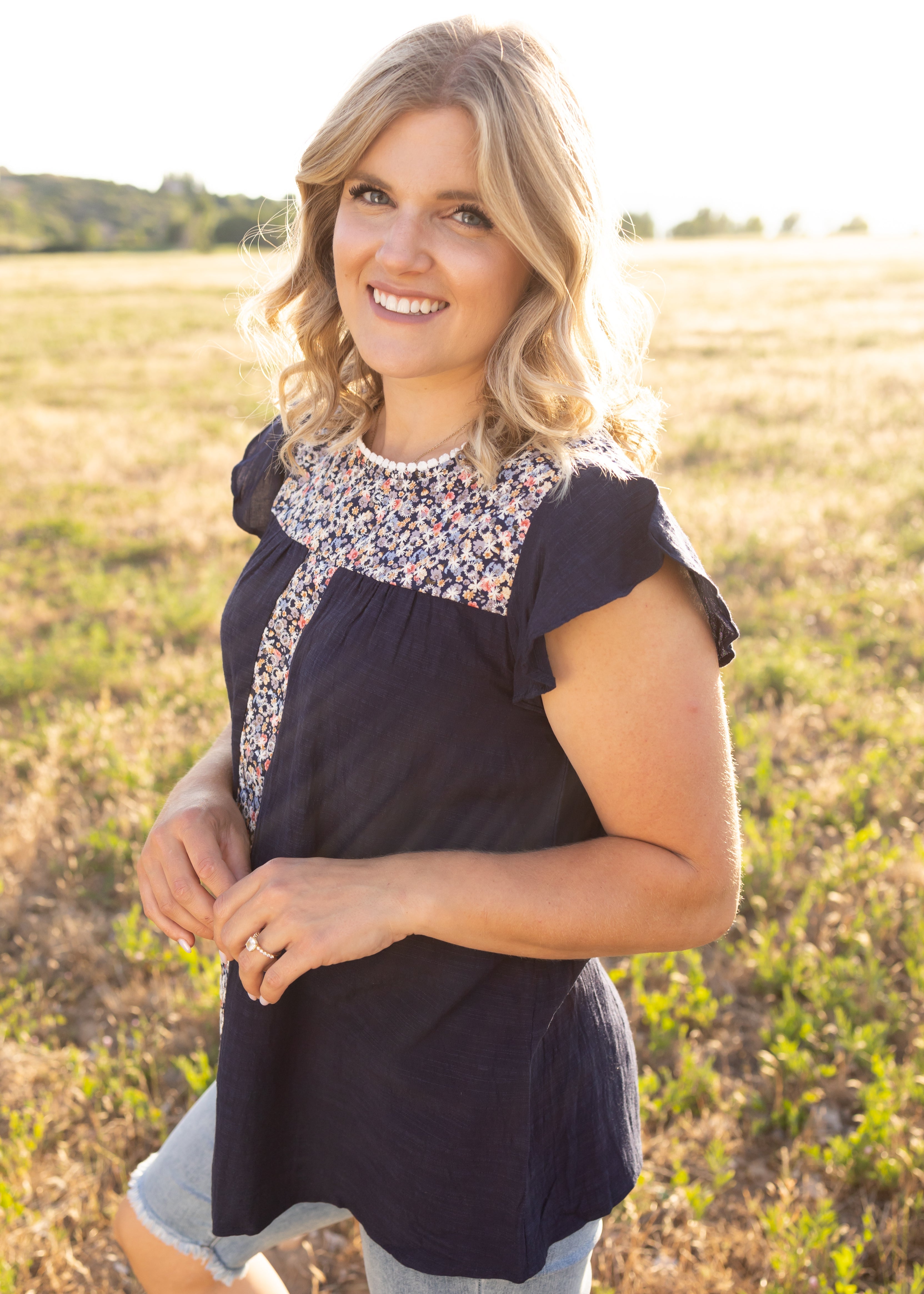 Kenzley Navy Top