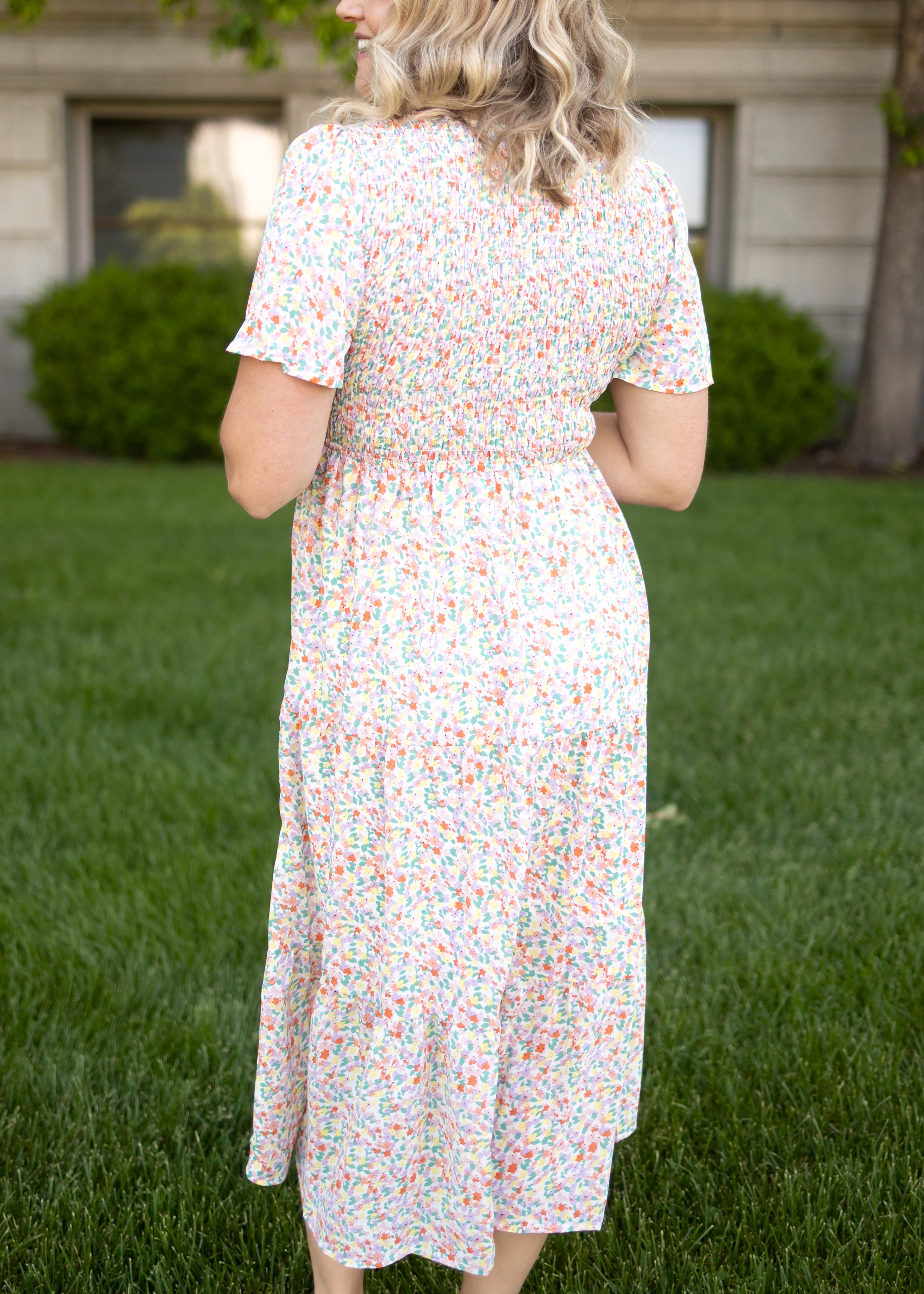 Khalani Coral Floral Dress