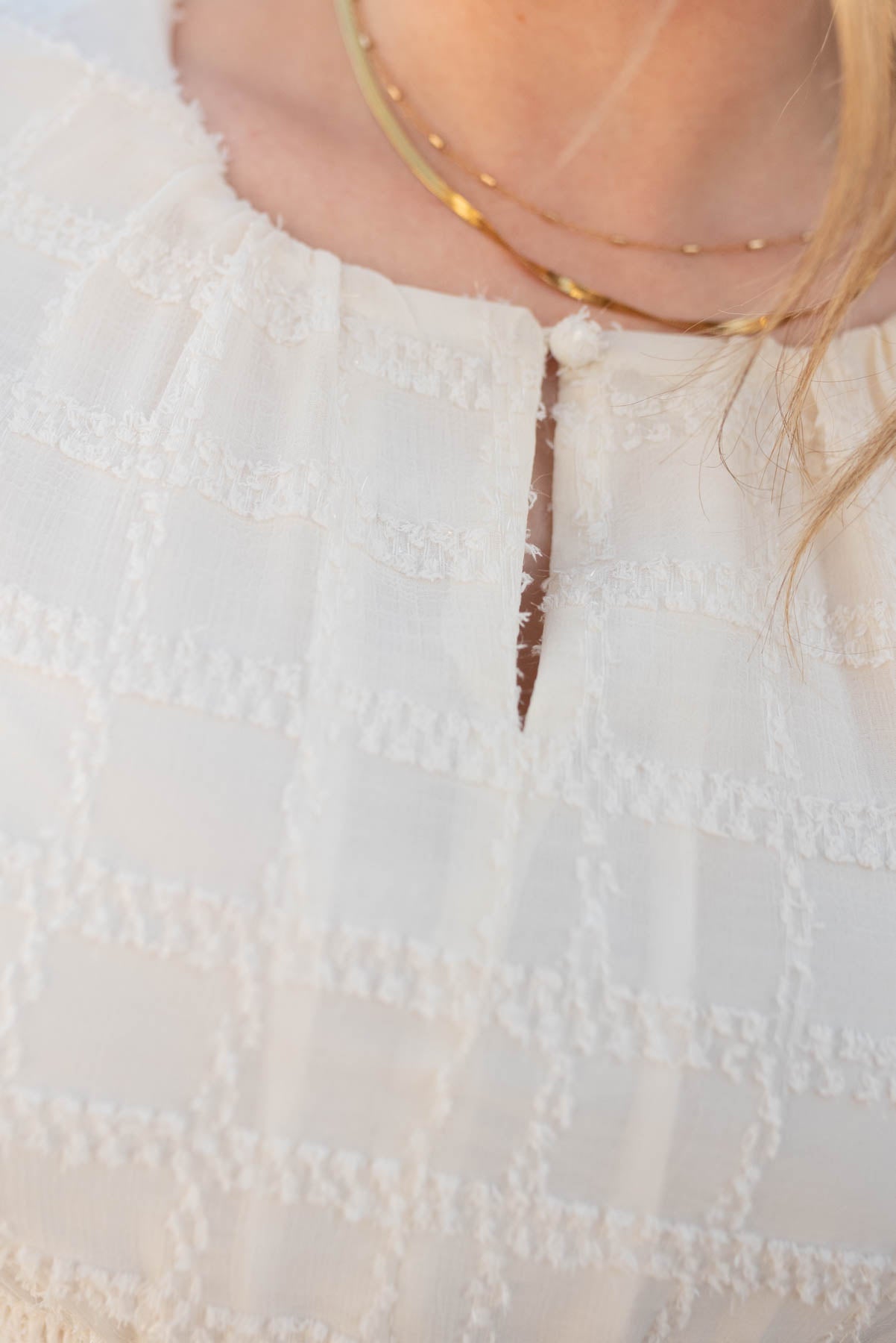 Kiah Cream Glitter Maxi Dress