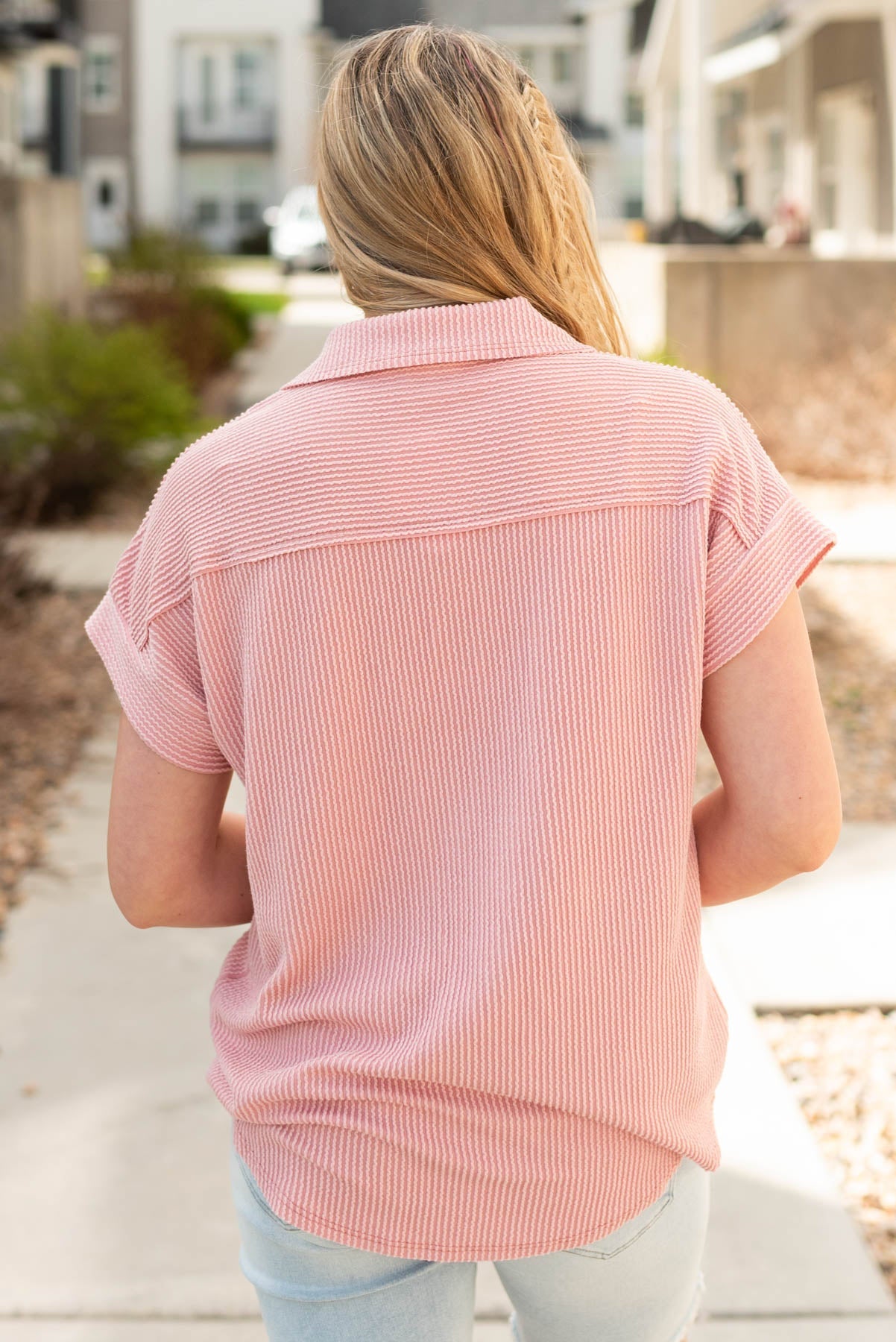 Kiana Mauve Button Down Top