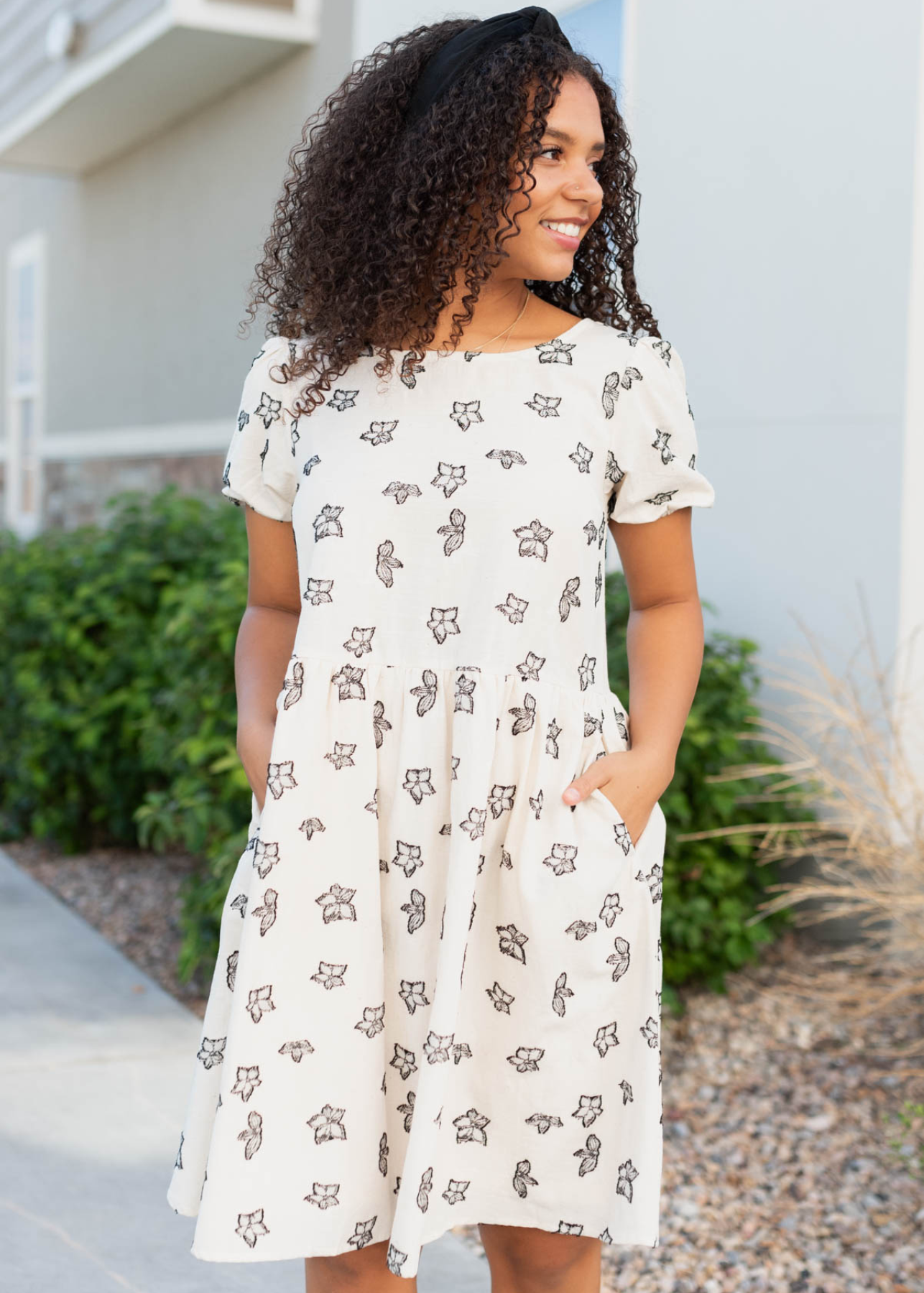 Kieren White Black Floral Dress